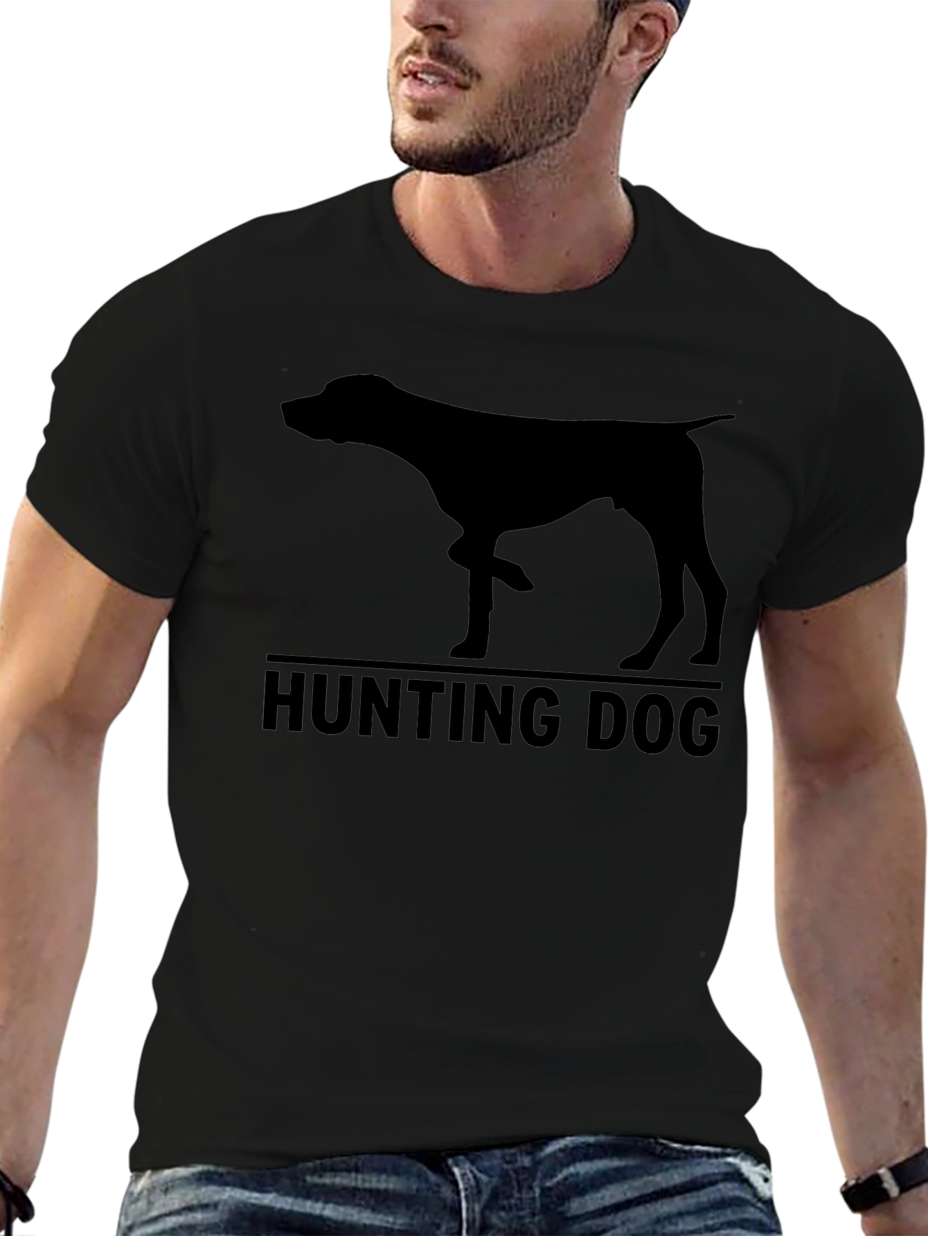 Hunting Dog Silhouette Graphic T-Shirt