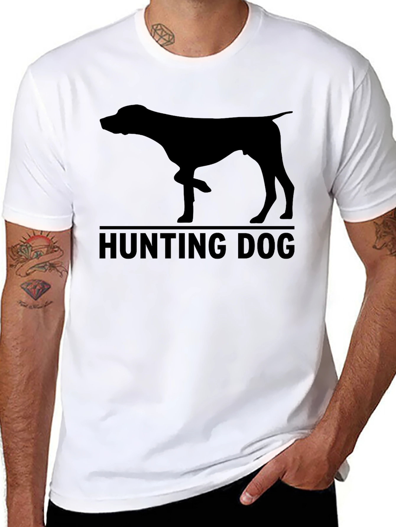 Hunting Dog Silhouette Graphic T-Shirt