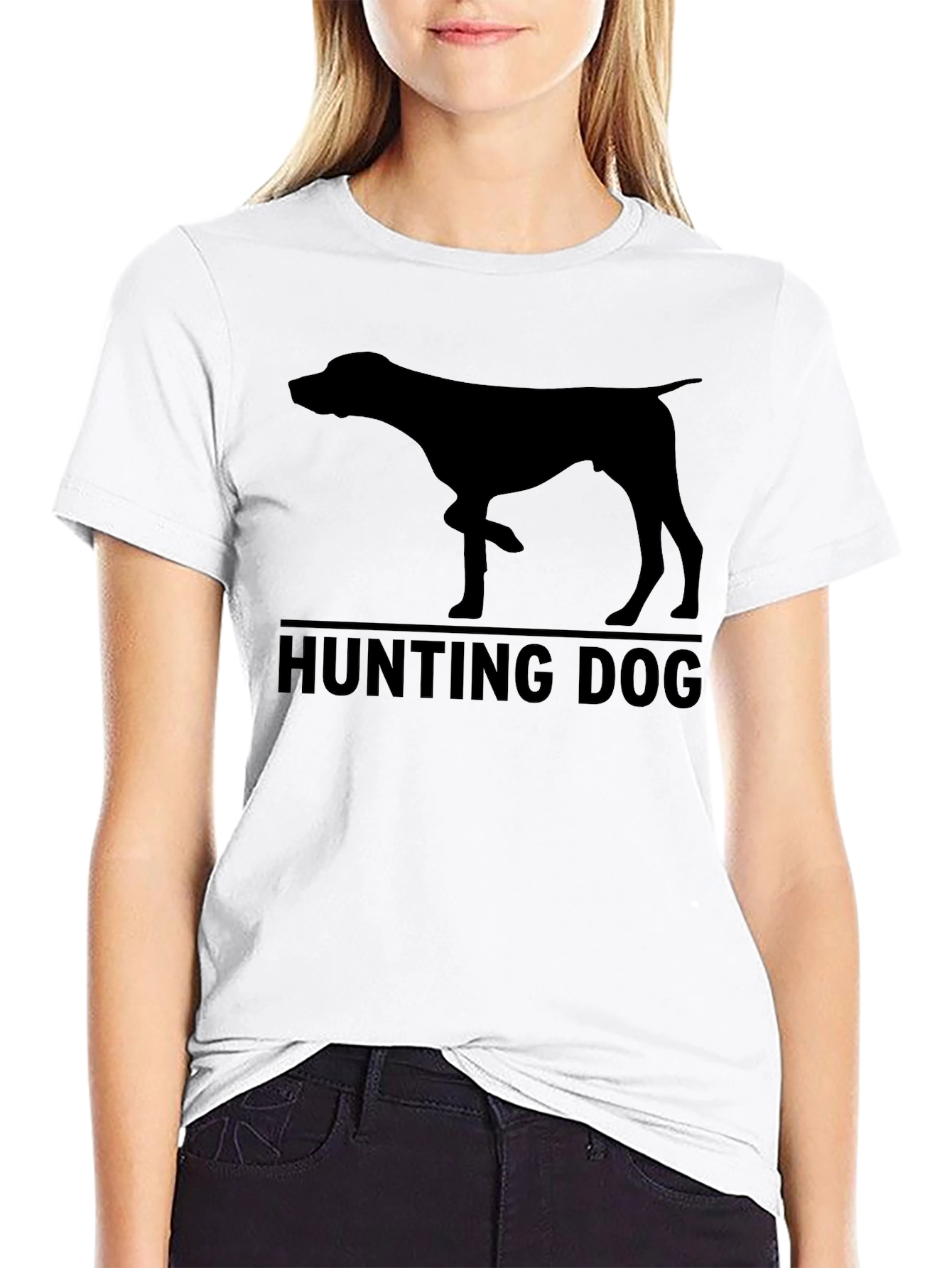 Hunting Dog Silhouette Graphic T-Shirt