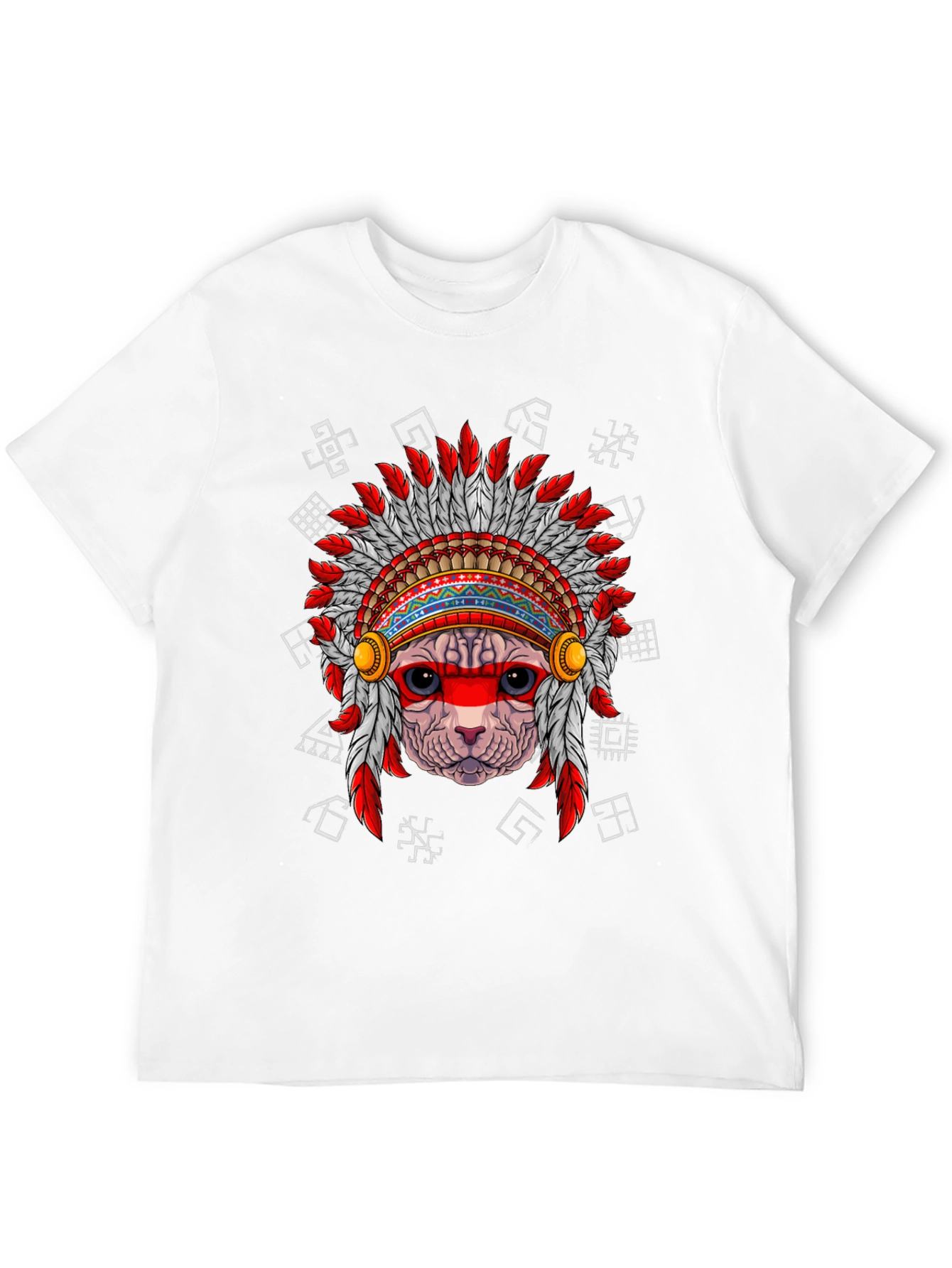 Native American Cat T-Shirt Unique Graphic Tee