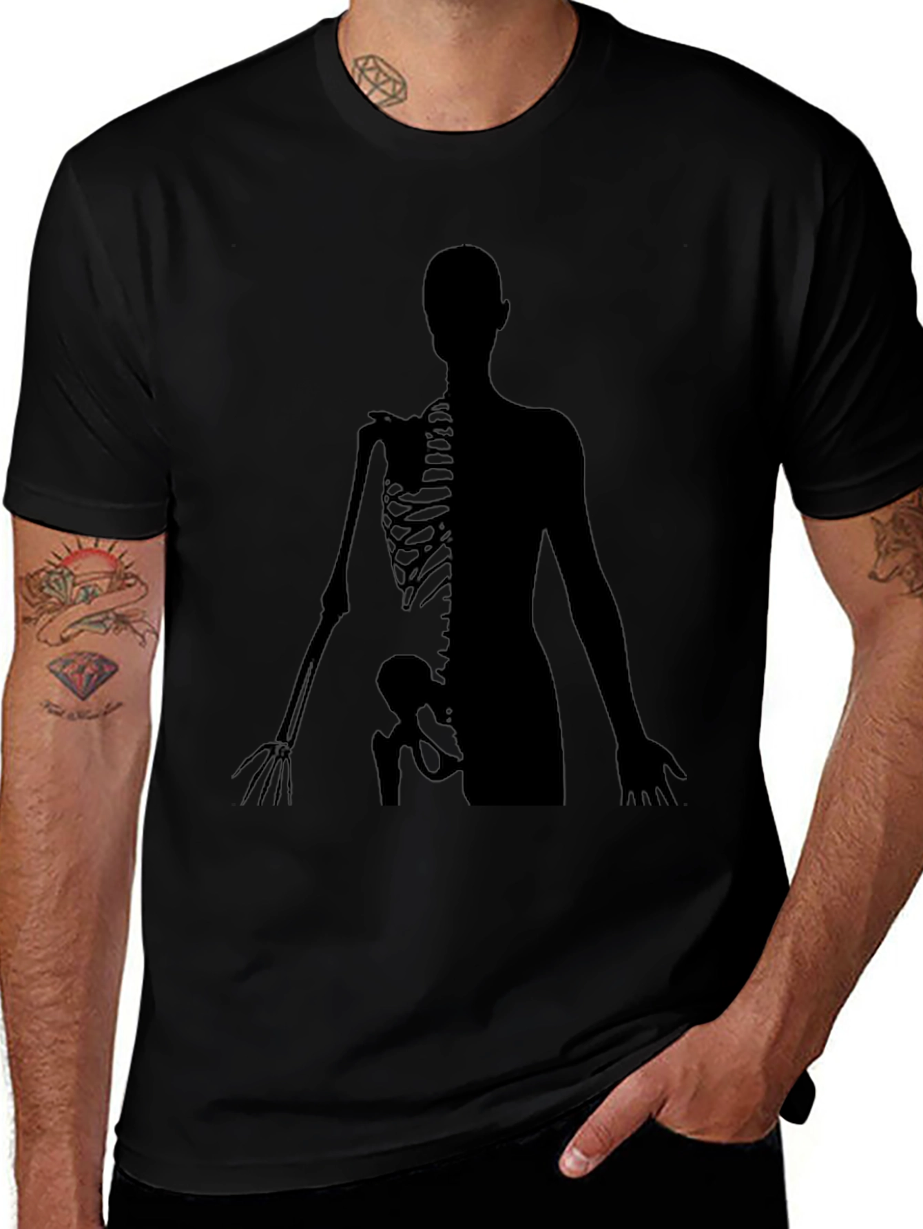 Anatomy Skeleton Graphic Tee - Mens Black T-Shirt