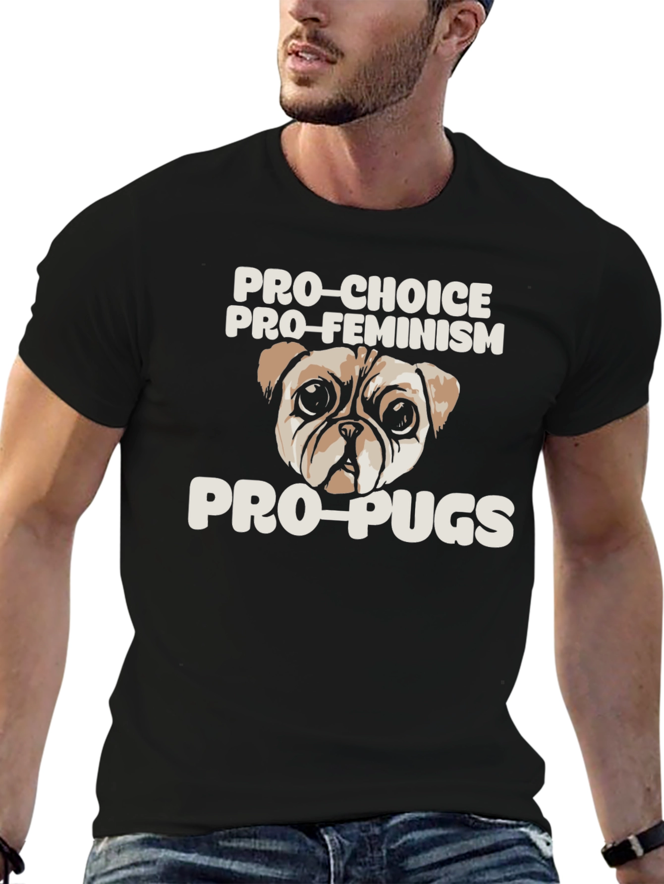 Pro-Choice Pro-Feminism Pro-Pugs Graphic Tee
