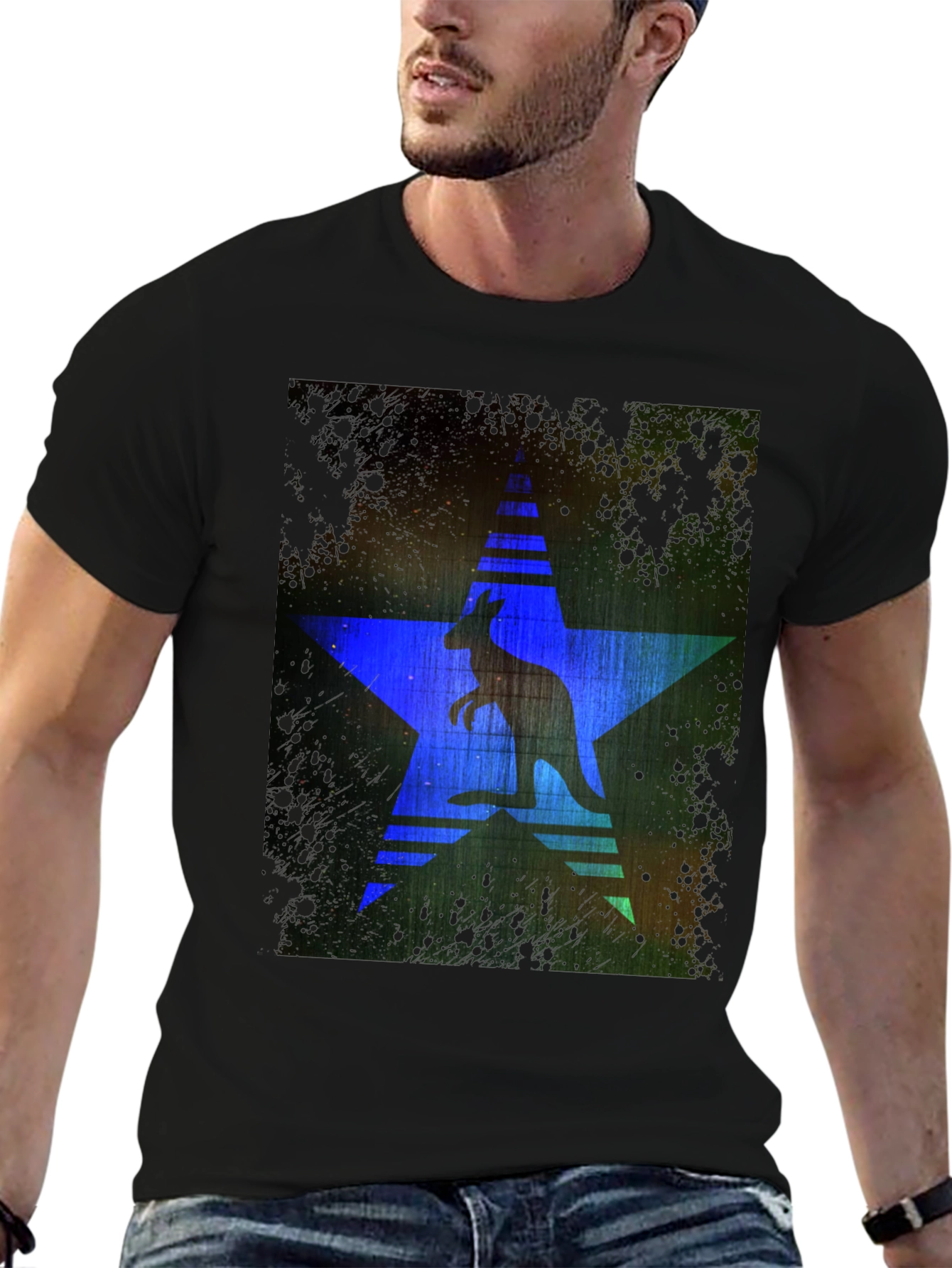 Kangaroo Star Graphic Print T-Shirt