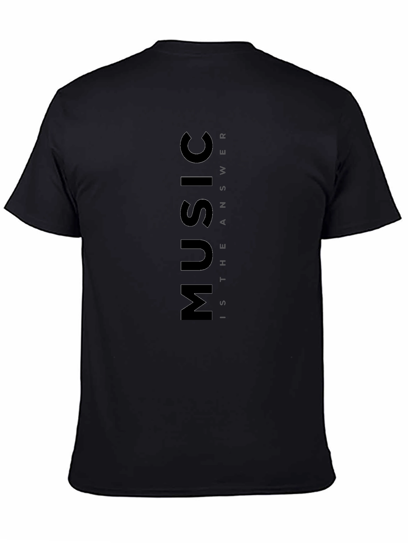 Music is the Answer Black Graphic T-Shirt
