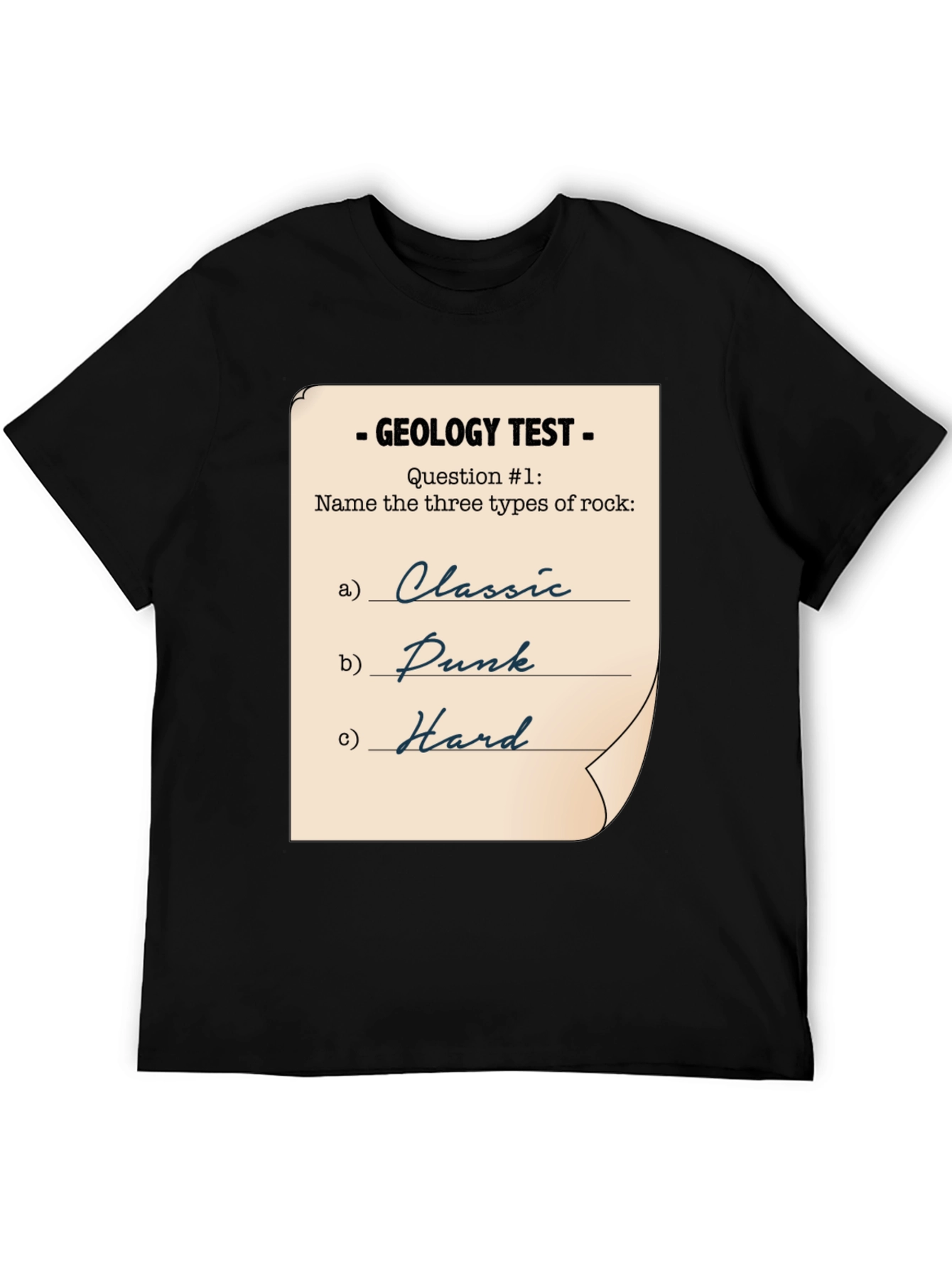 Geology Test Funny Rock Music T-Shirt