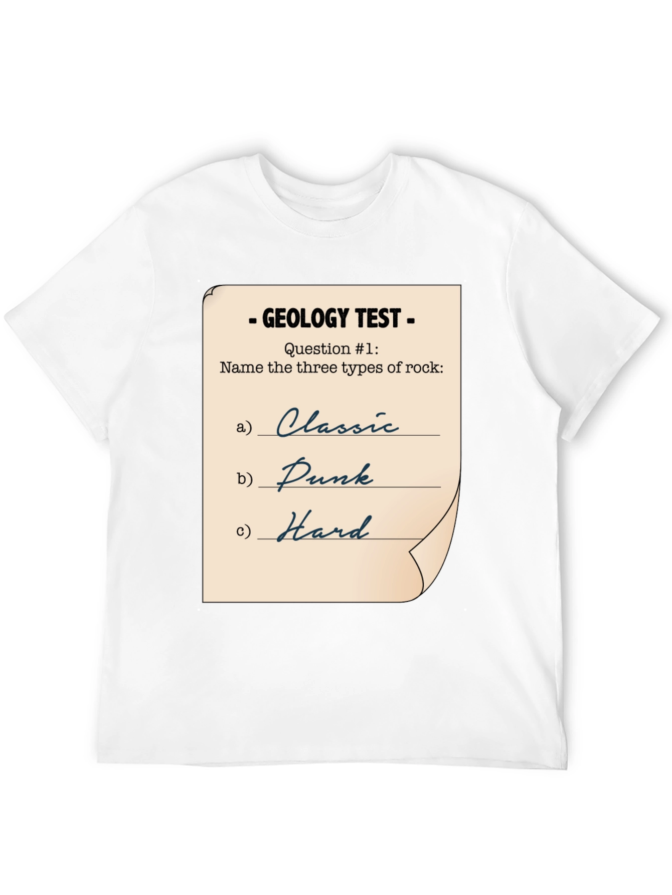 Geology Test Funny Rock Music T-Shirt
