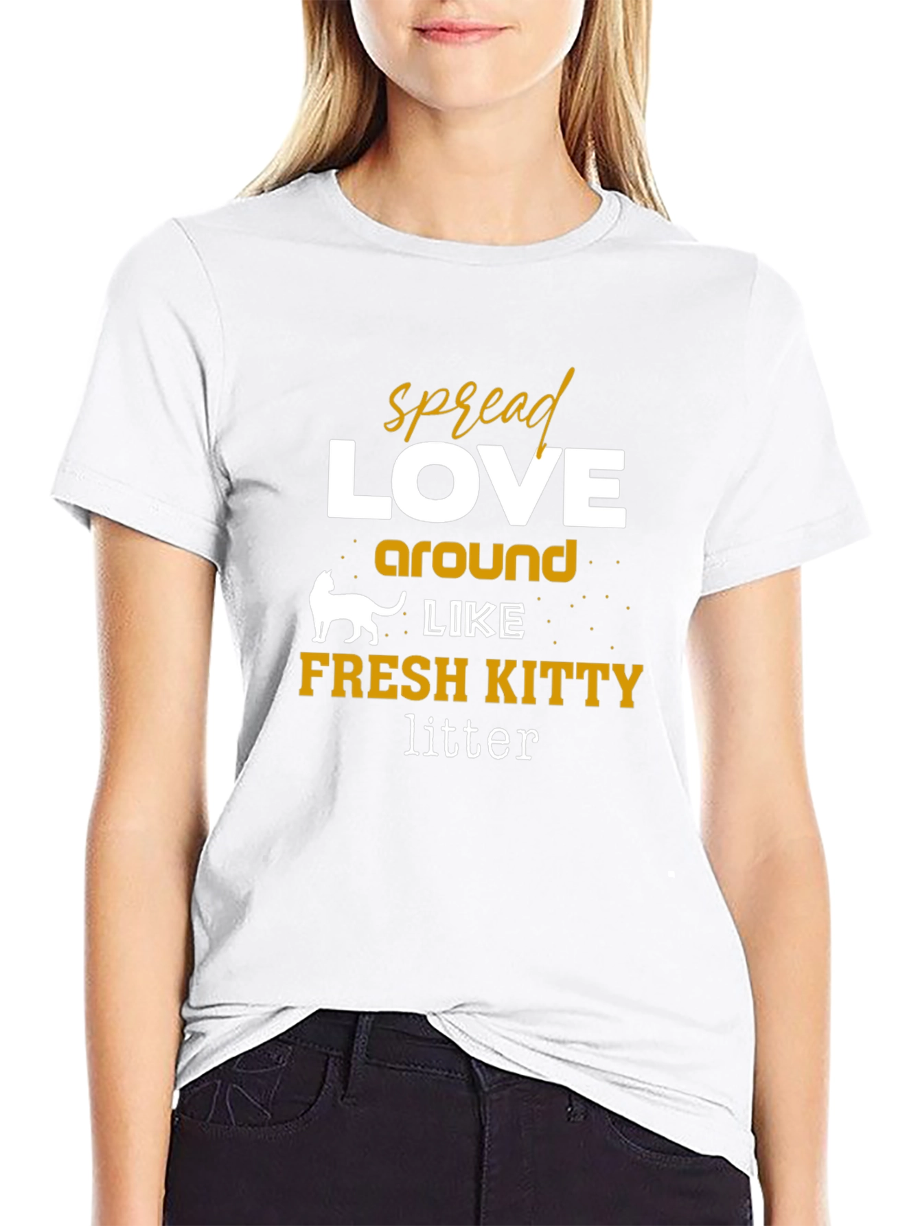 Spread Love Like Fresh Kitty Litter Graphic Tee