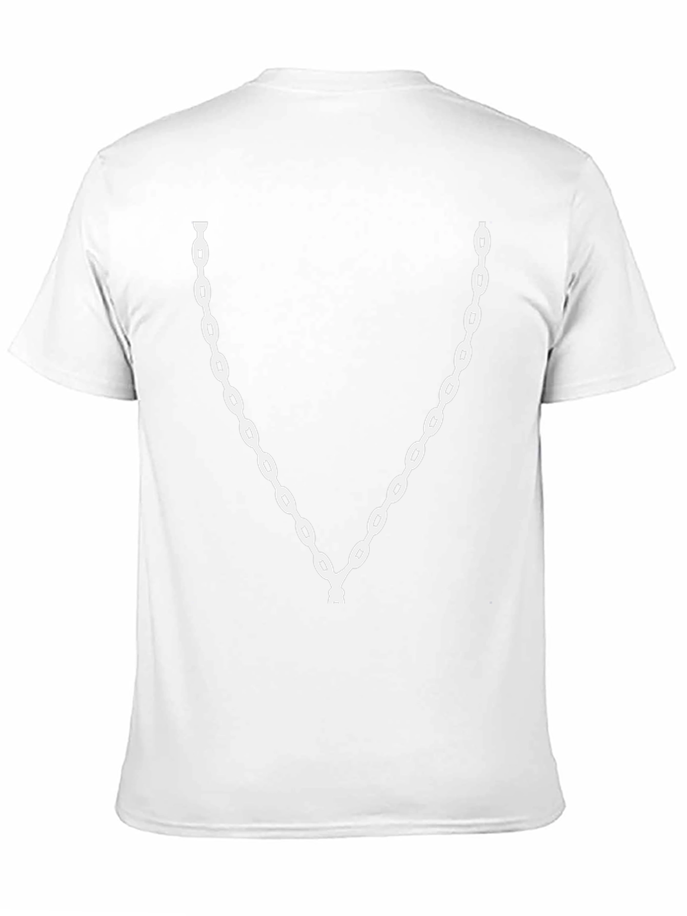 Mens Black T-Shirt with White Chain Design