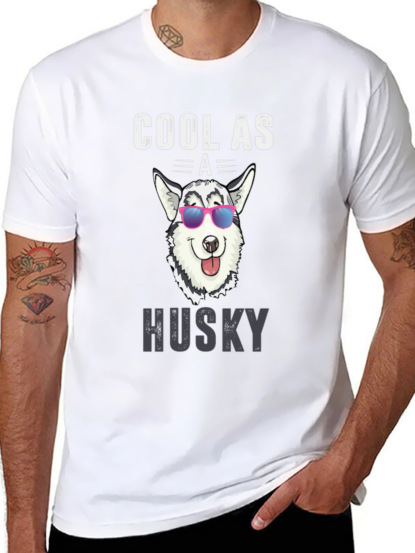 Cool Husky Graphic Tee - Dog Lover T-Shirt