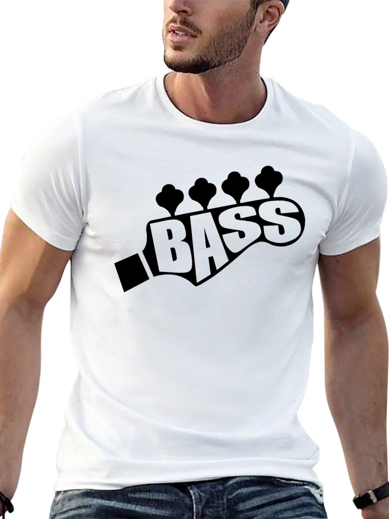 Bass Guitar Headstock T-Shirt - Musician Tee