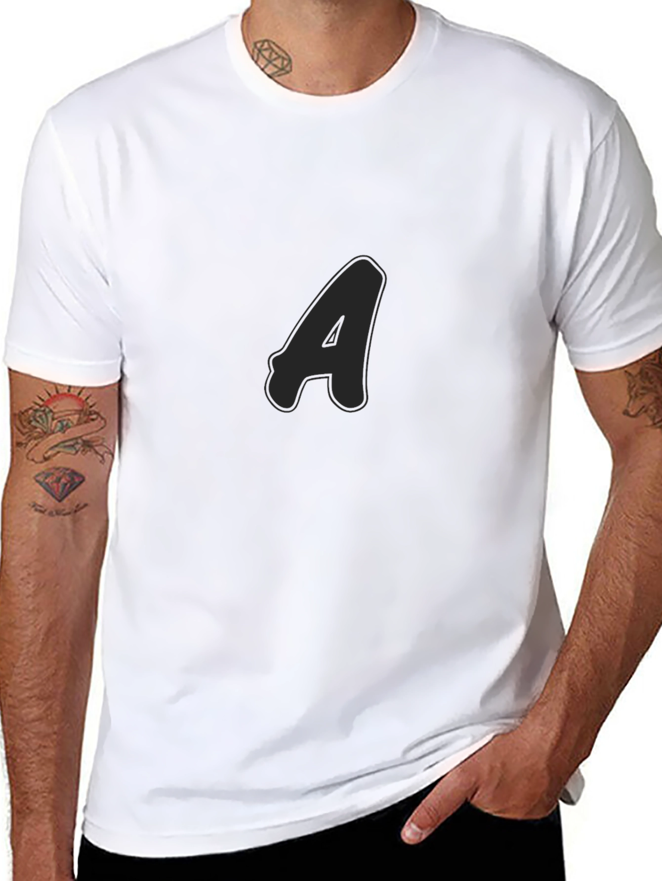 Bold A Black T-Shirt: Modern Casual Style