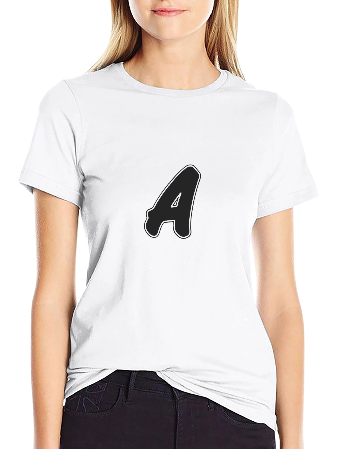 Bold A Black T-Shirt: Modern Casual Style