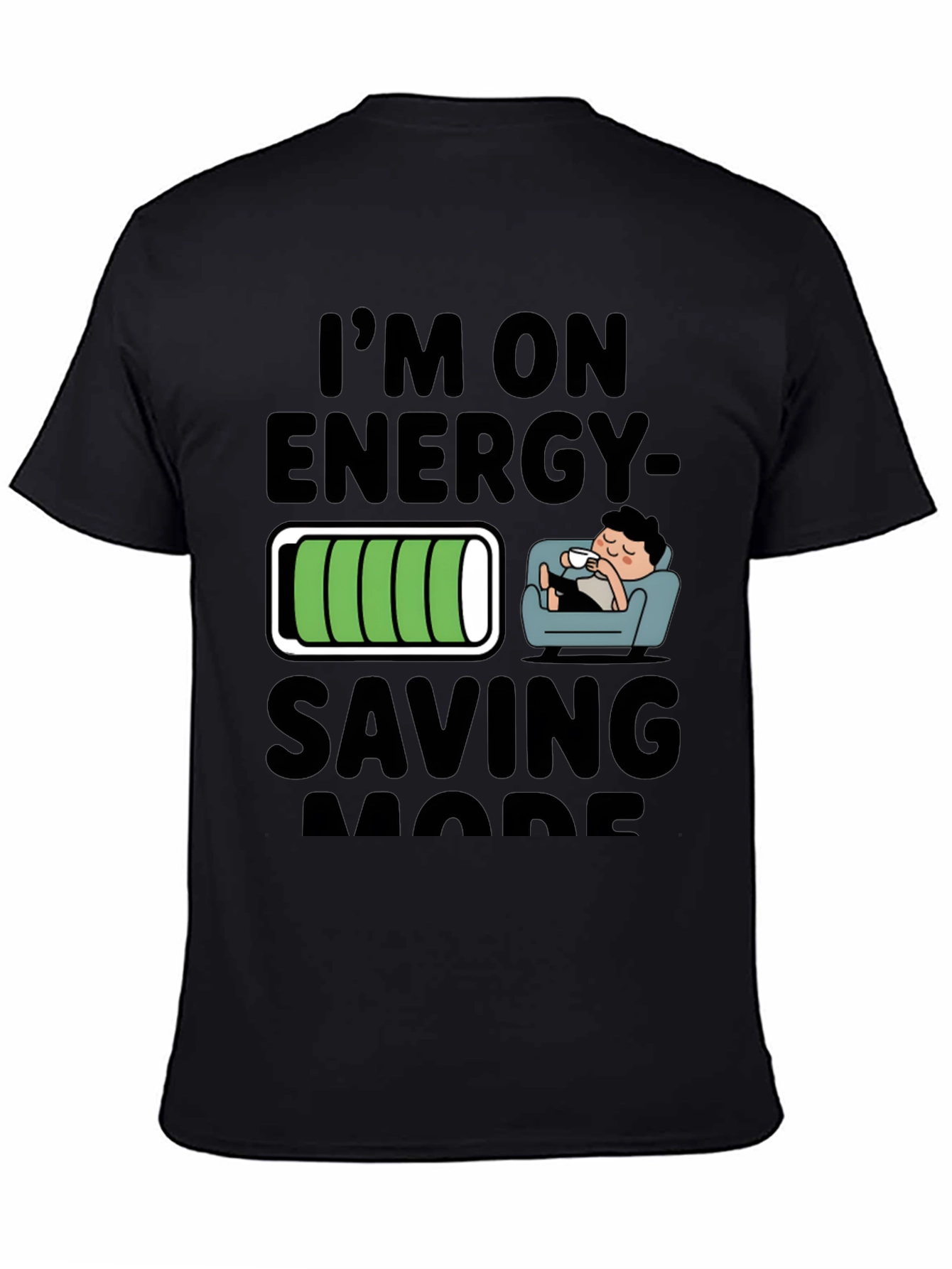Energy Saving Mode Black T-Shirt