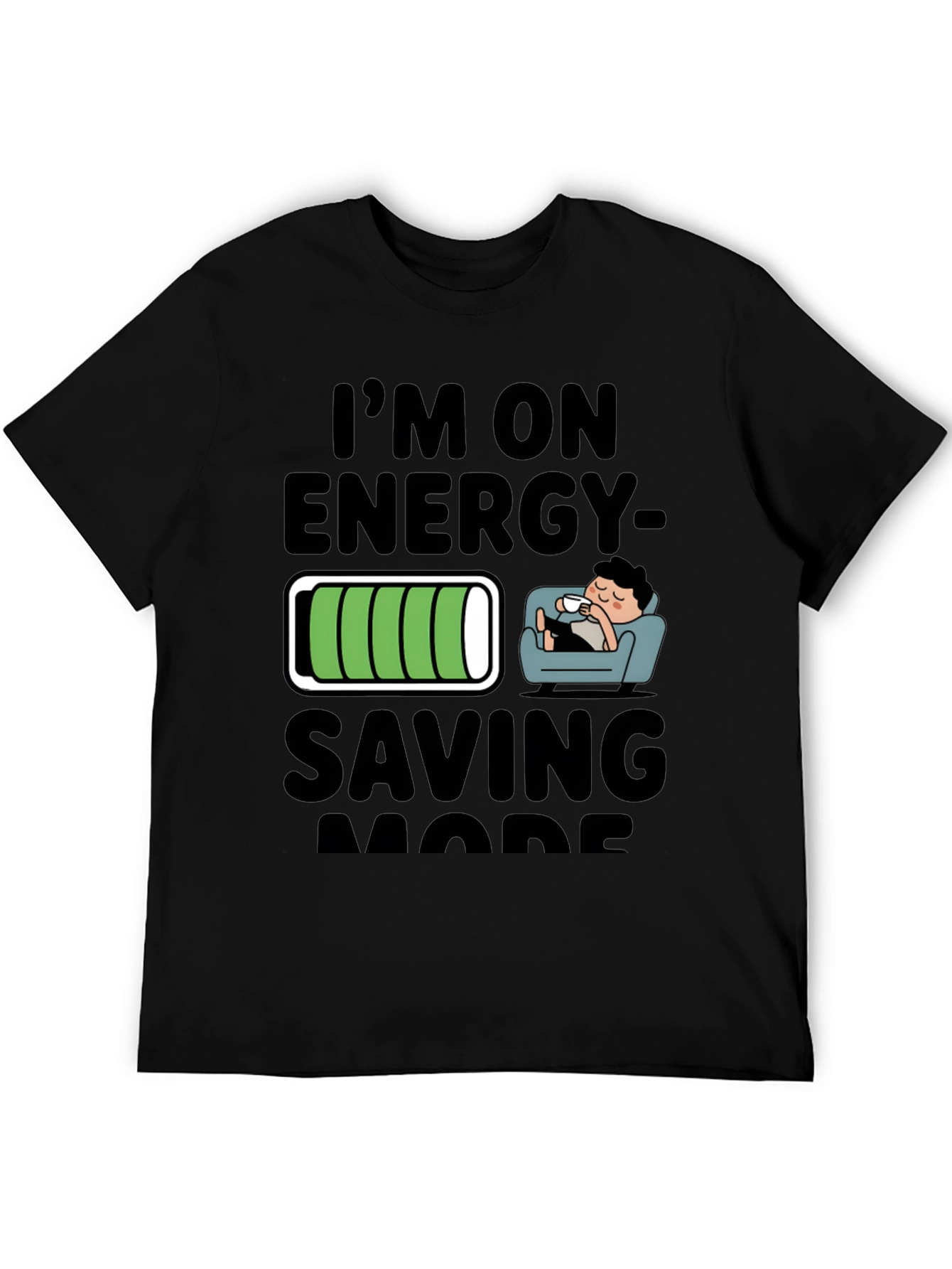 Energy Saving Mode Black T-Shirt
