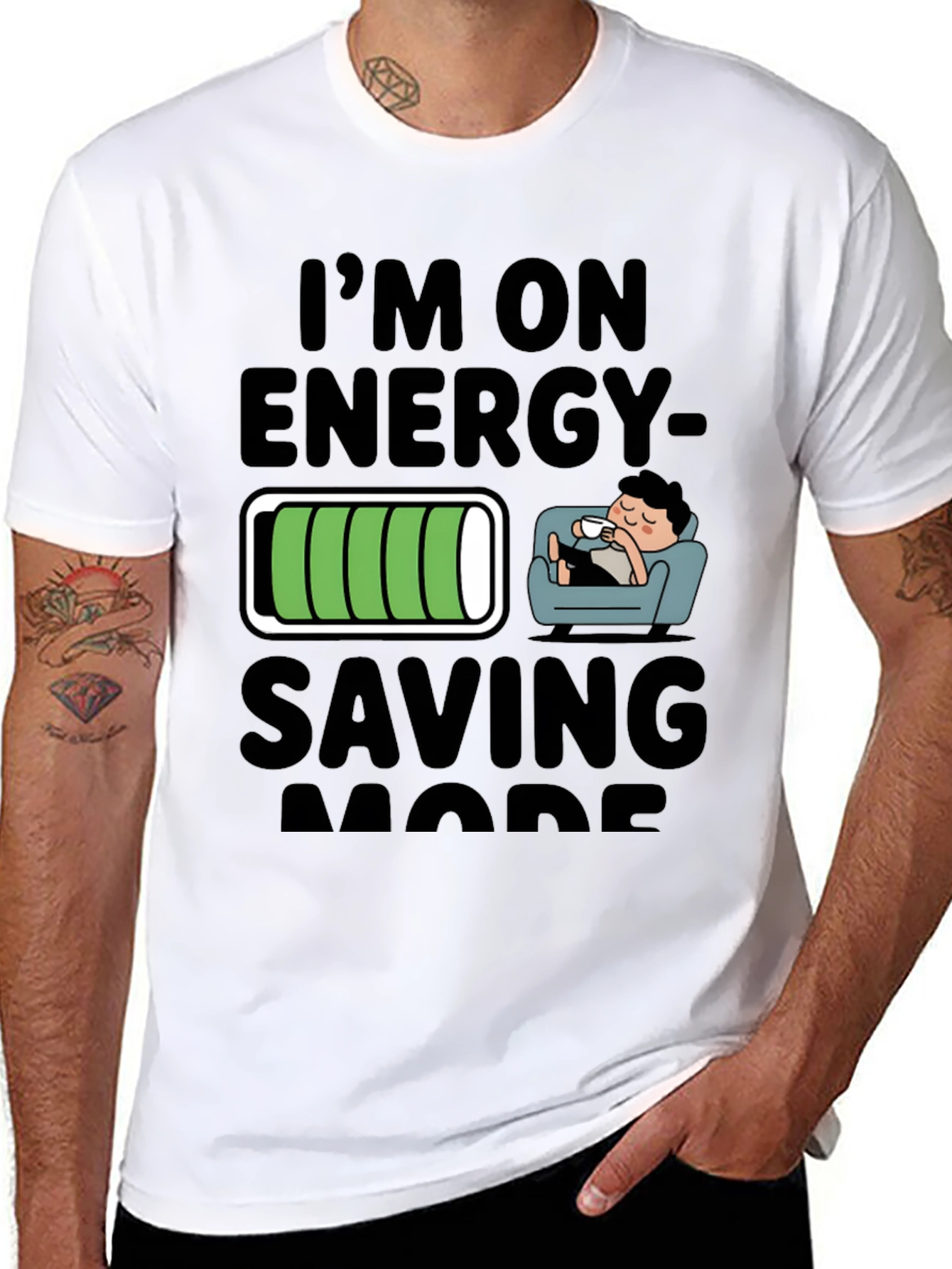 Energy Saving Mode Black T-Shirt