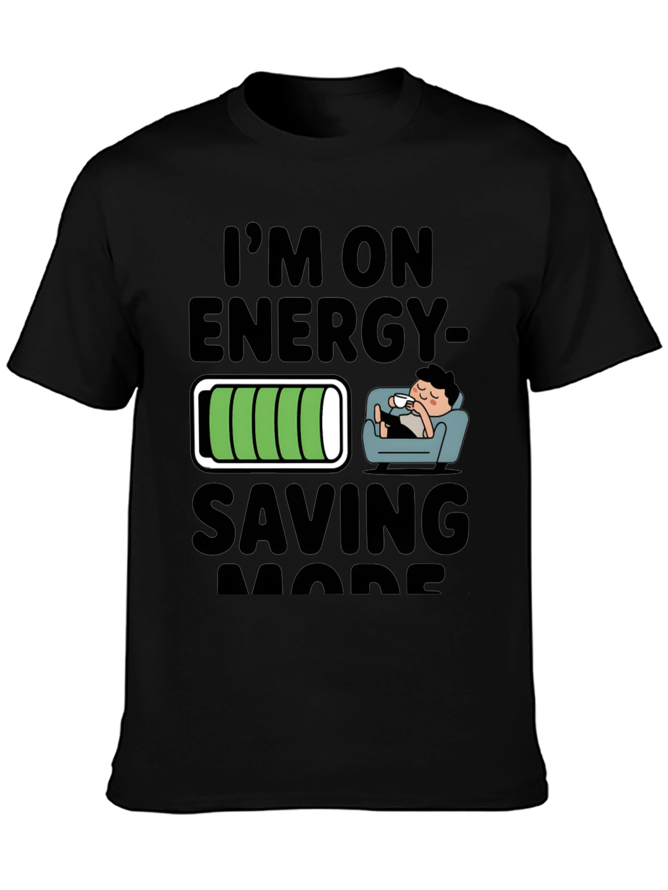 Energy Saving Mode Black T-Shirt