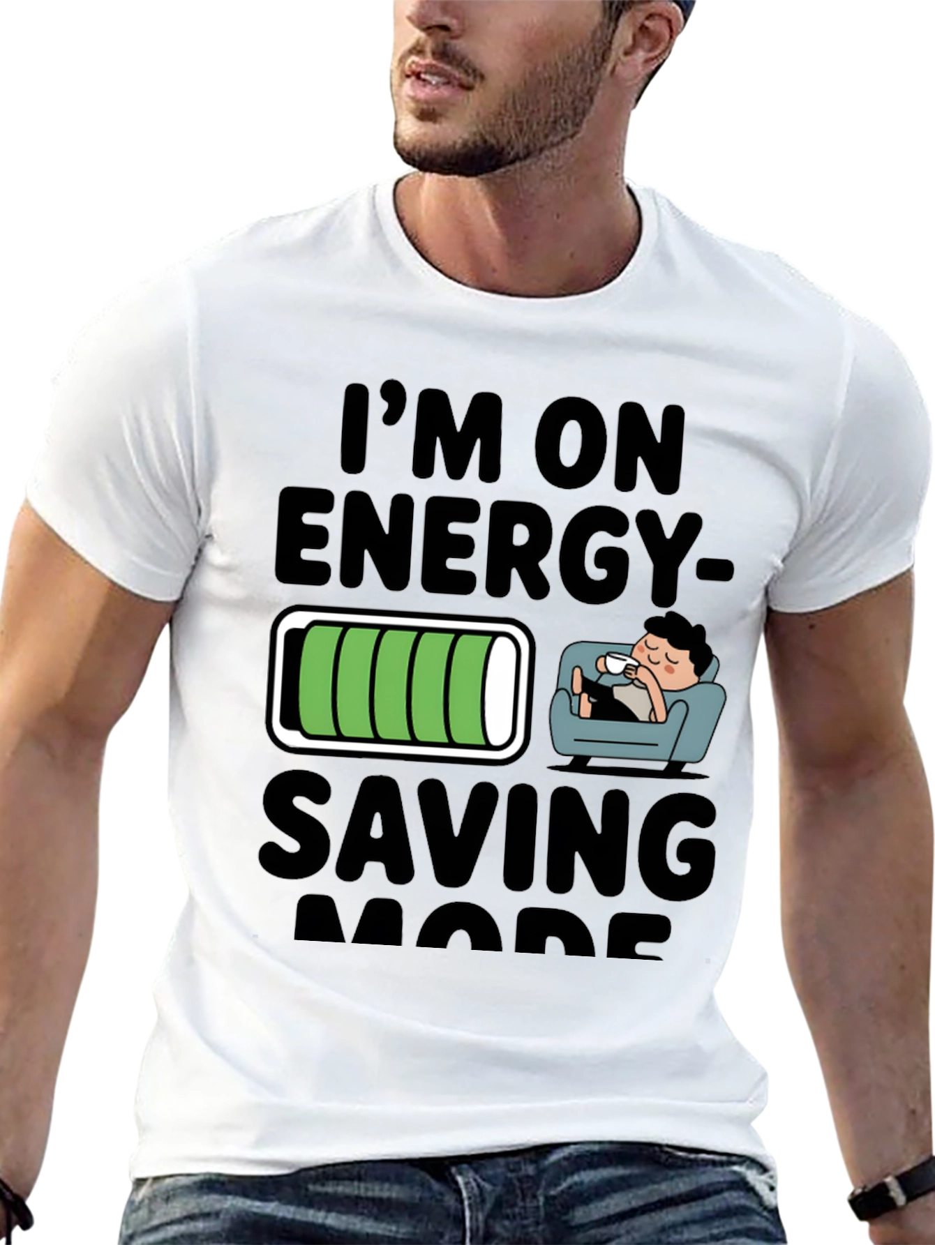 Energy Saving Mode Black T-Shirt