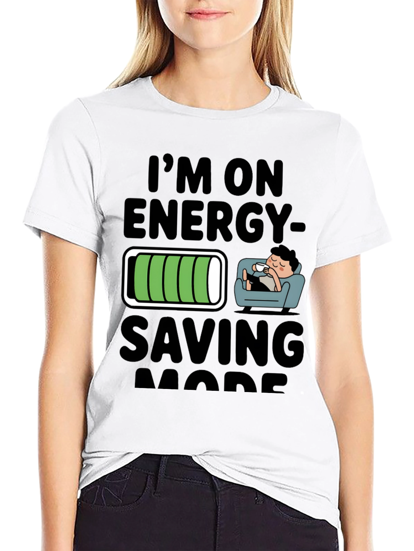 Energy Saving Mode Black T-Shirt