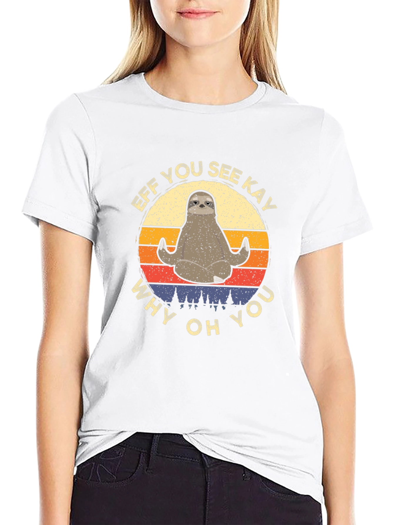 Funny Sloth Yoga T-Shirt - Eff You See Kay