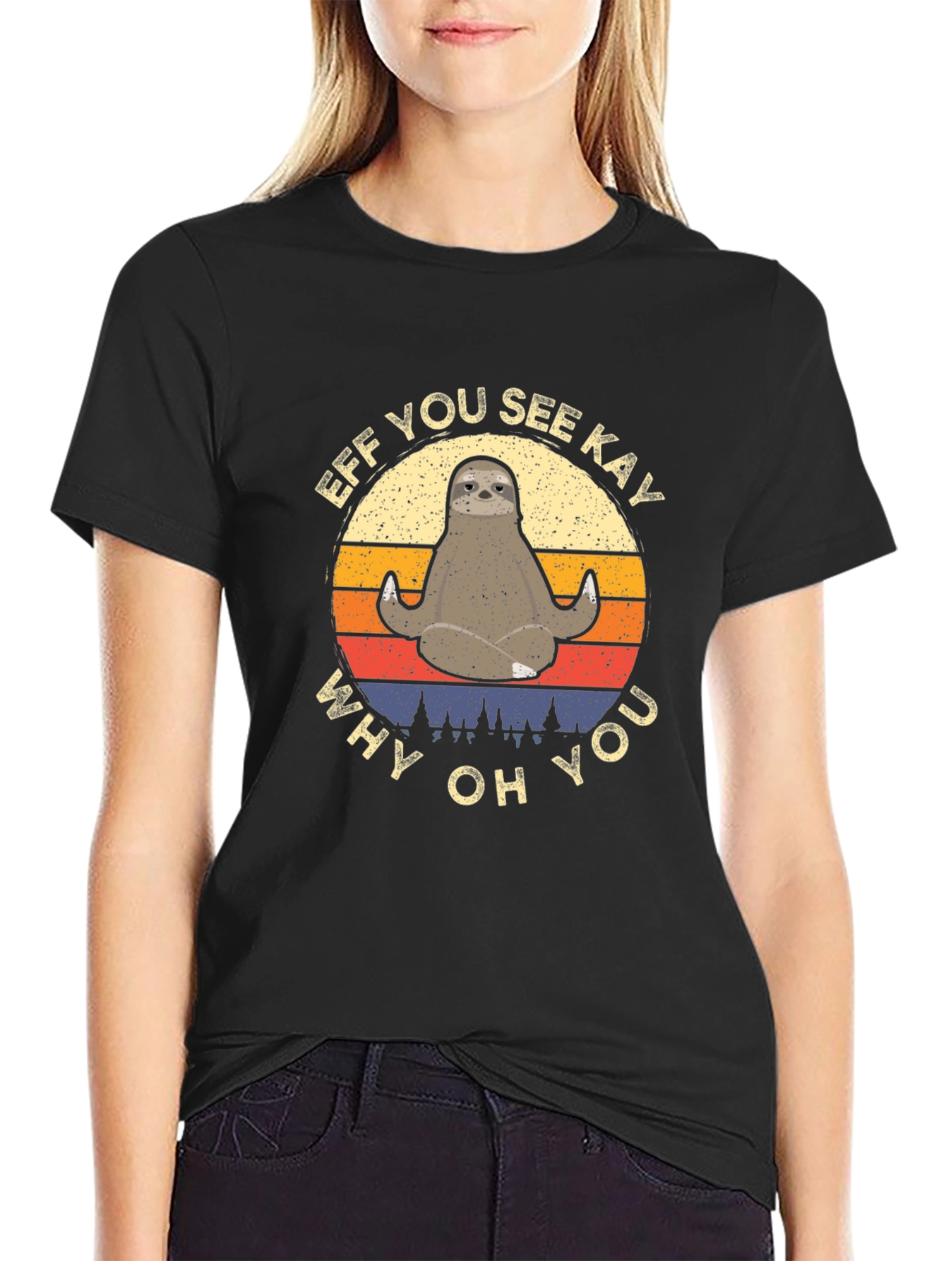 Funny Sloth Yoga T-Shirt - Eff You See Kay