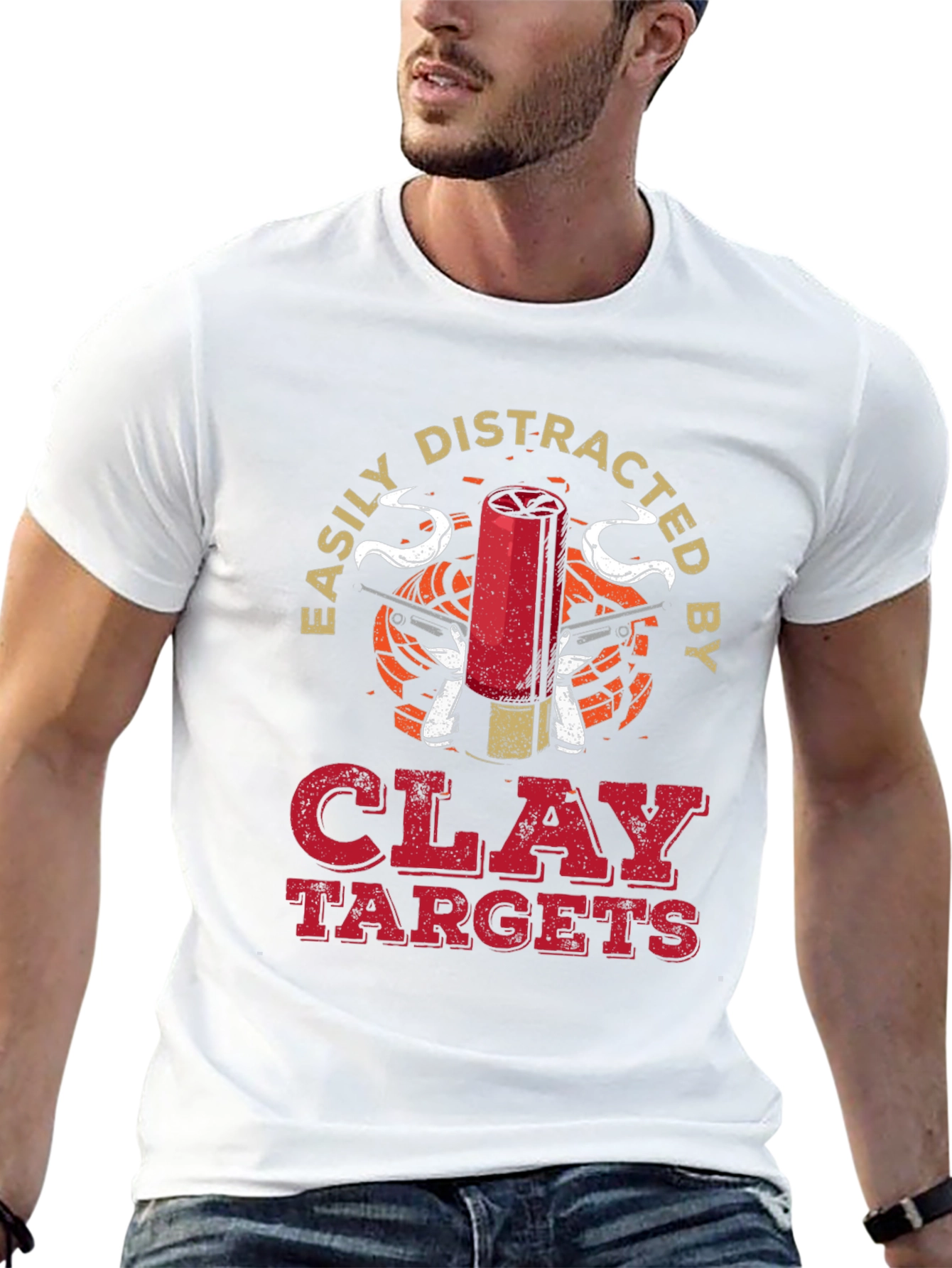 Easily Distracted by Clay Targets Graphic T-Shirt