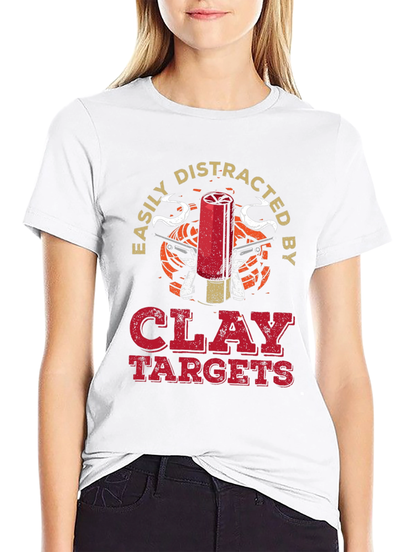 Easily Distracted by Clay Targets Graphic T-Shirt