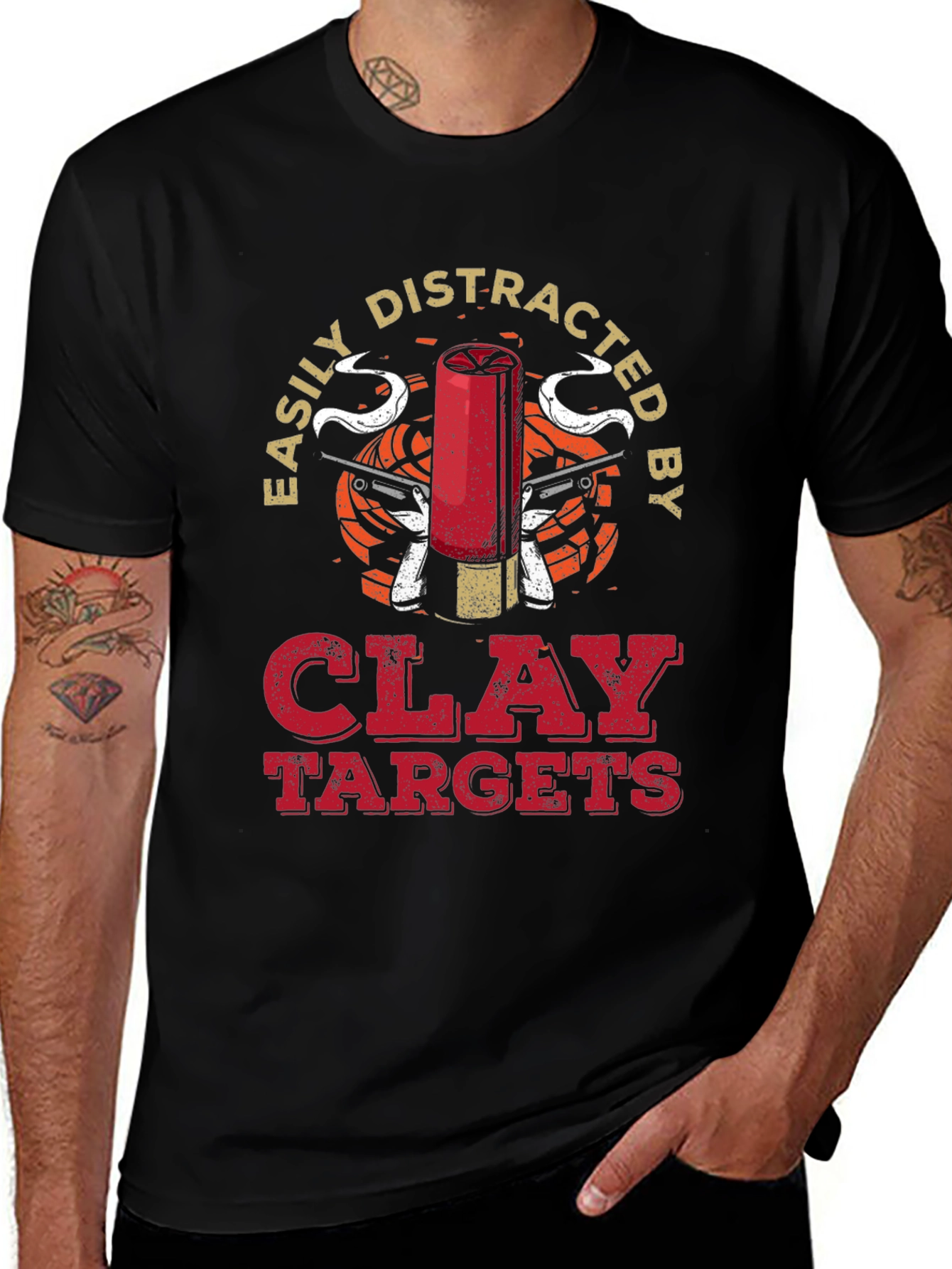 Easily Distracted by Clay Targets Graphic T-Shirt