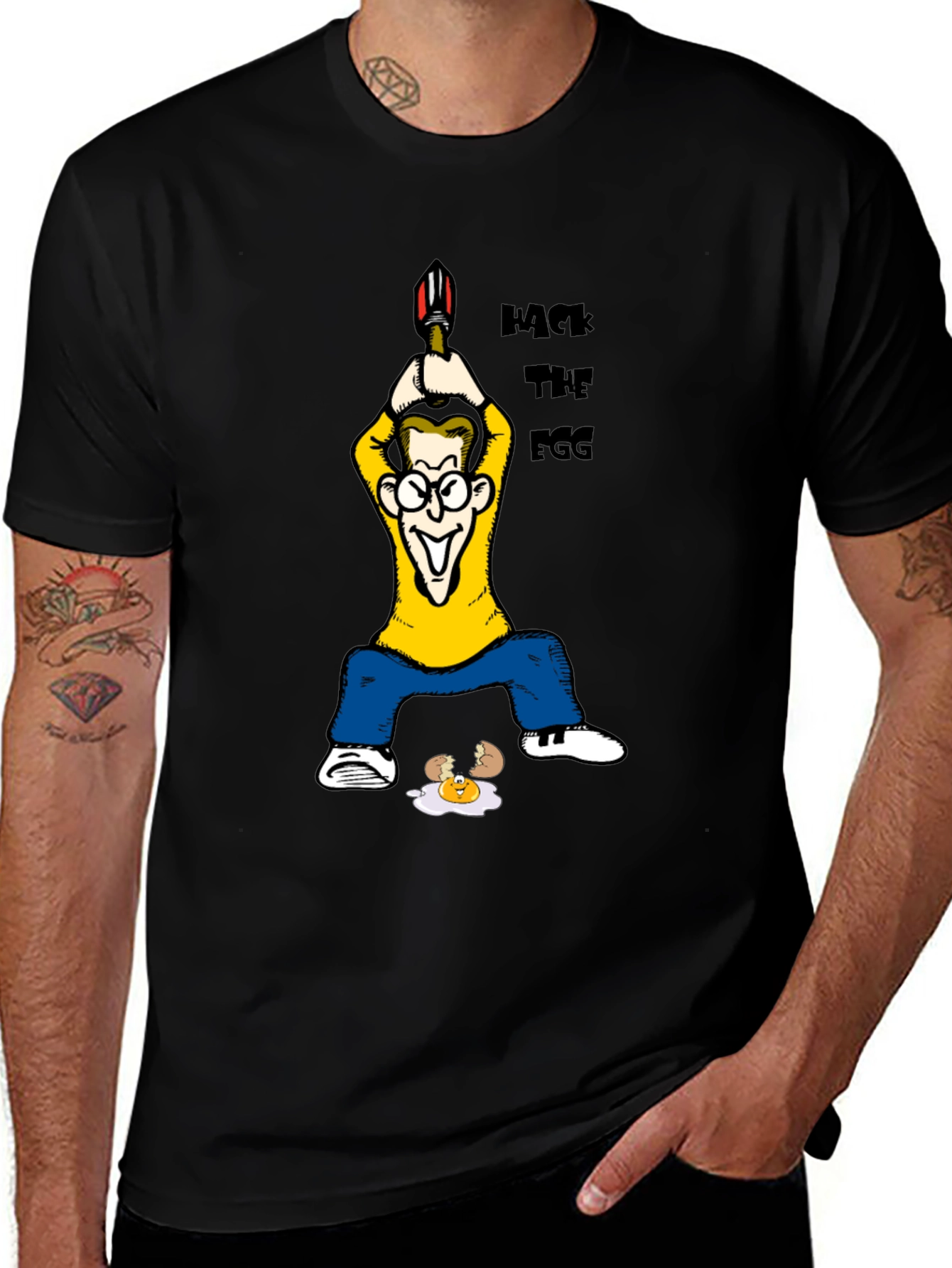 Hack The Egg T-Shirt - Funny Cartoon Design