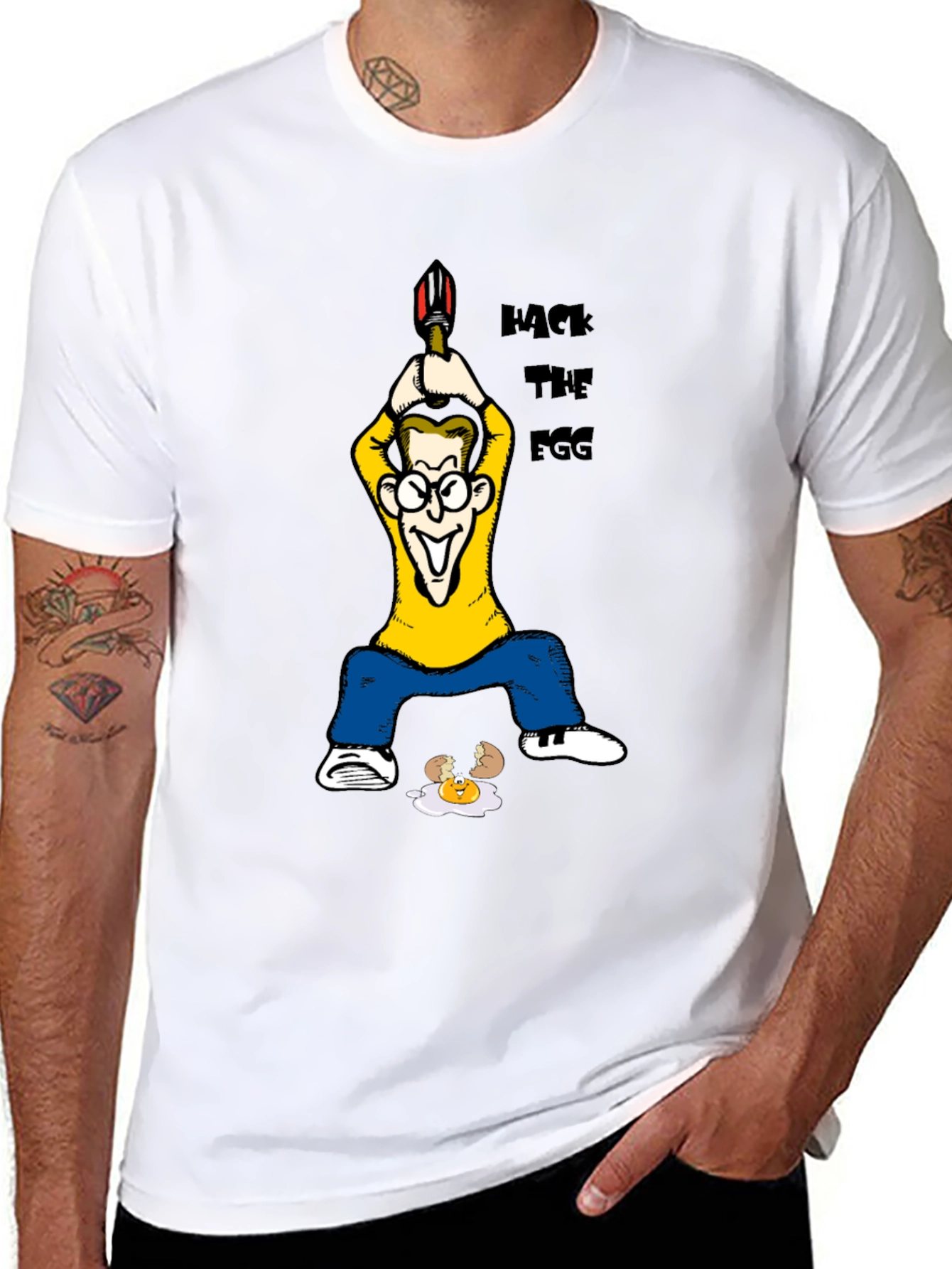 Hack The Egg T-Shirt - Funny Cartoon Design