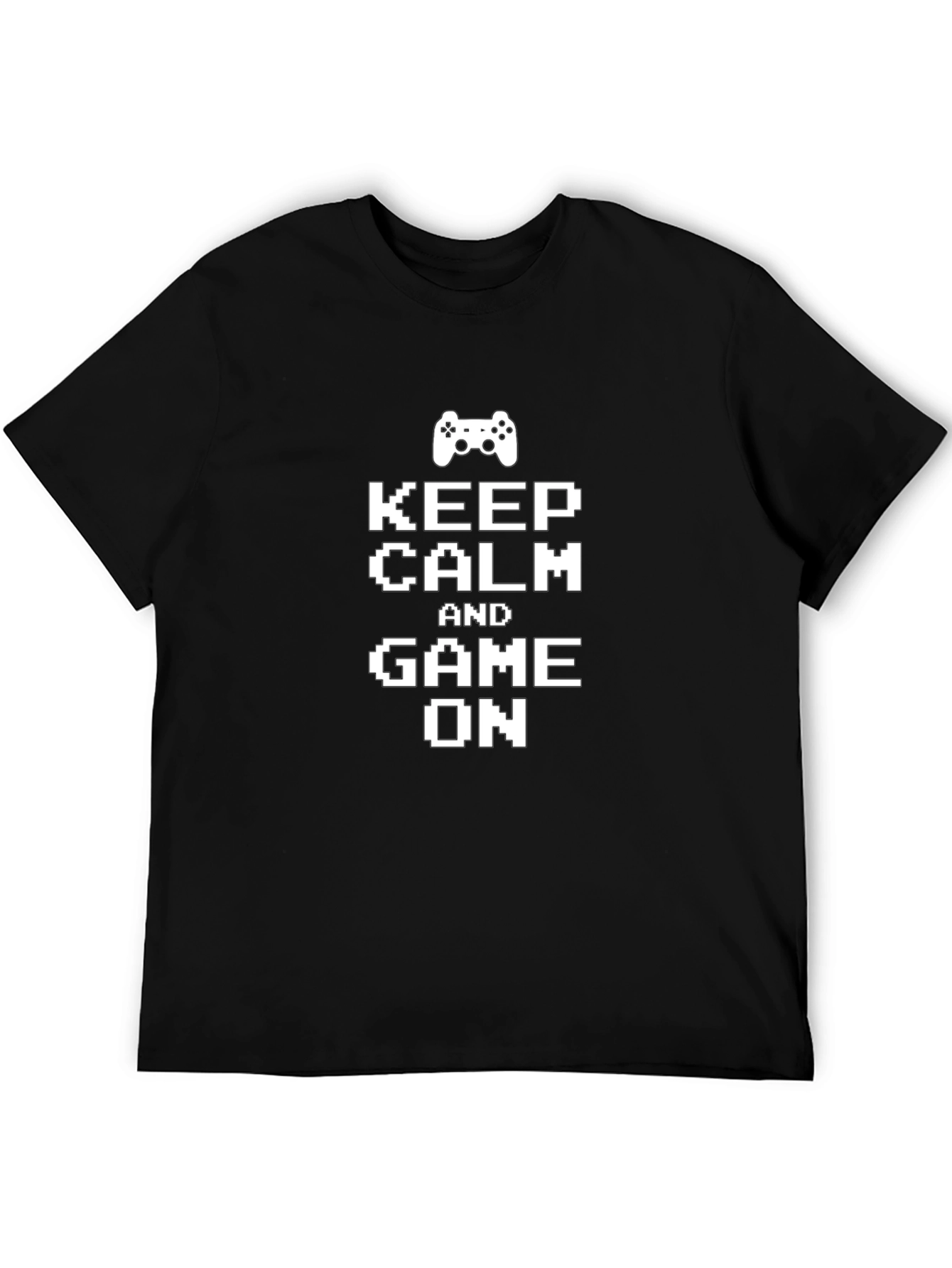 Keep Calm and Game On Black T-Shirt