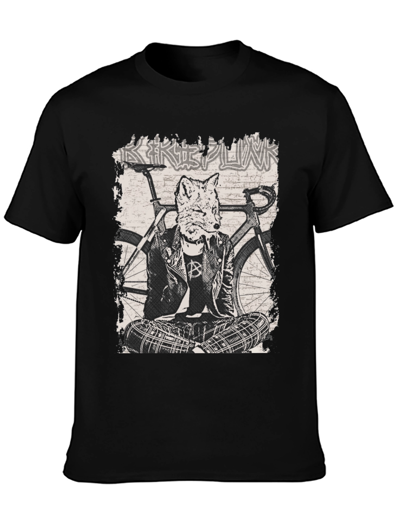 Fox Punk Biker Graphic T-Shirt