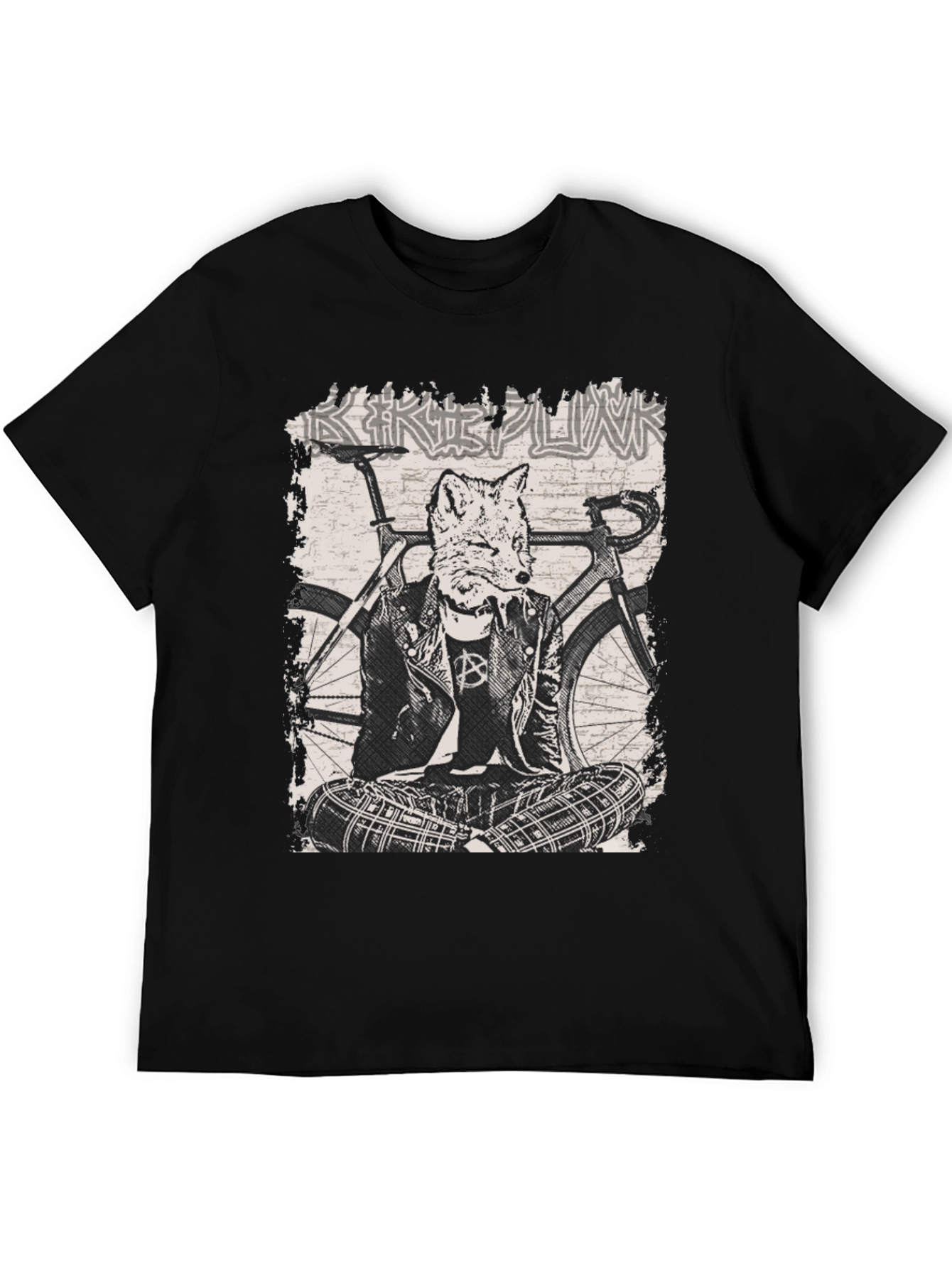 Fox Punk Biker Graphic T-Shirt