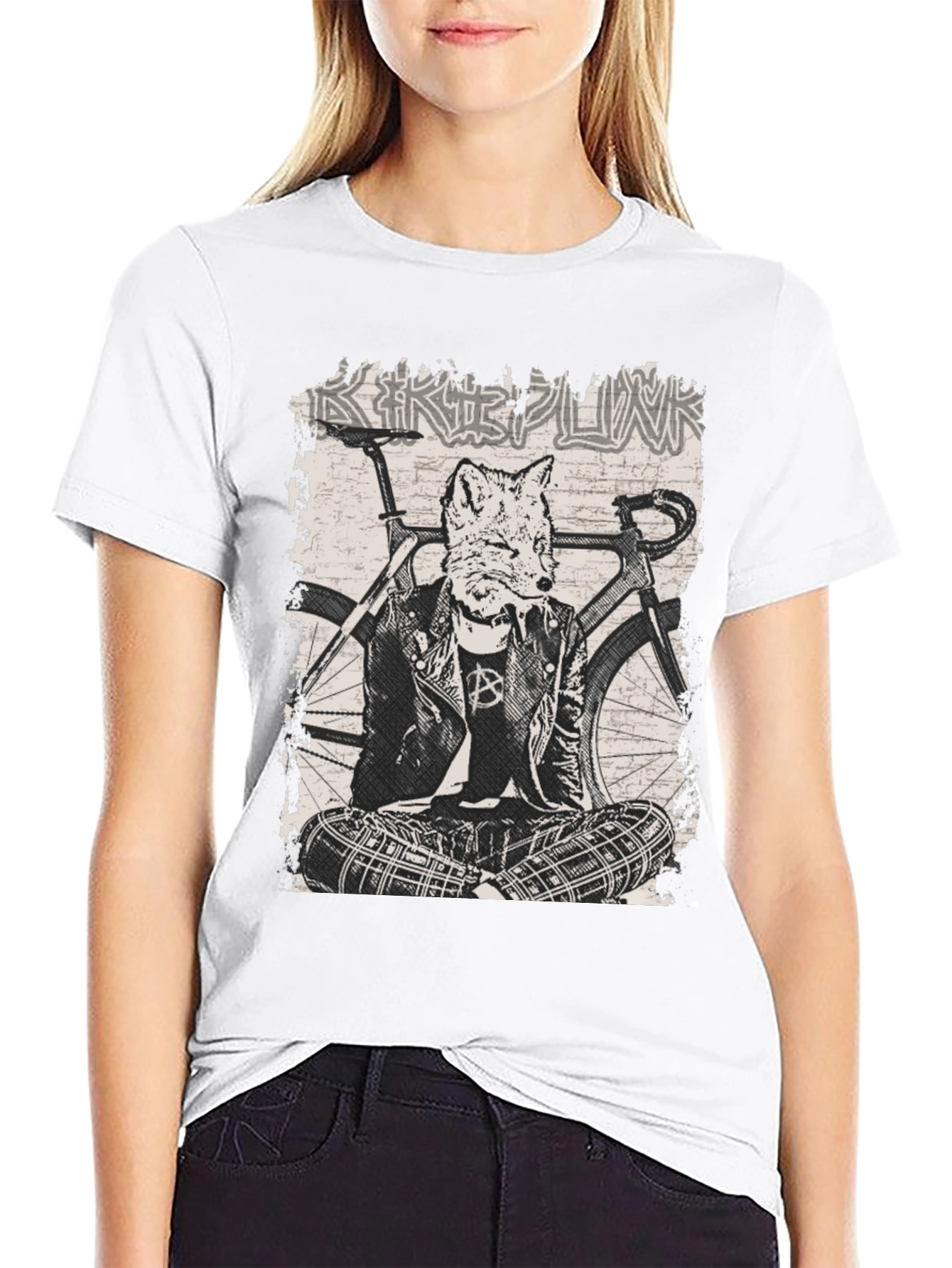 Fox Punk Biker Graphic T-Shirt