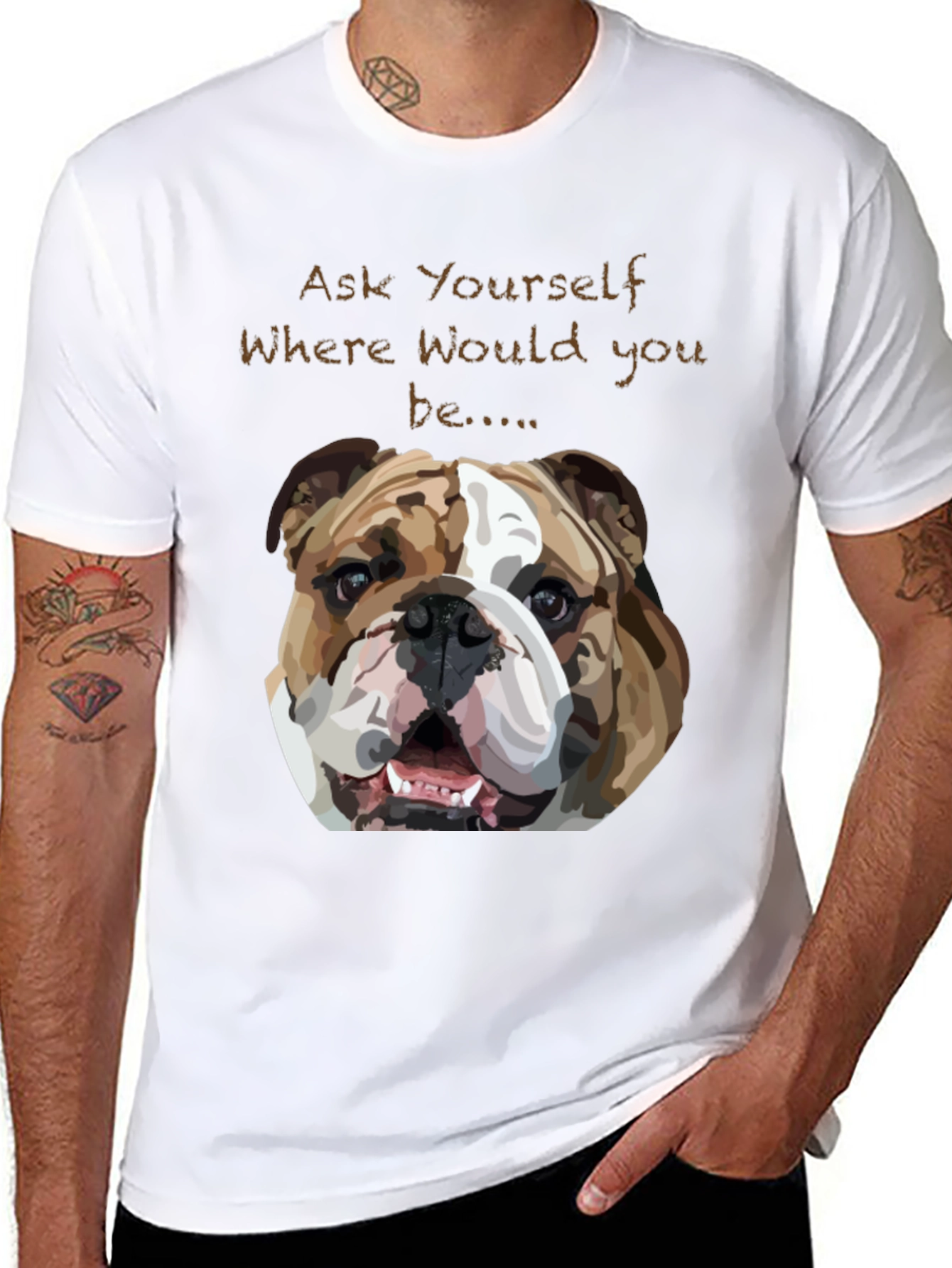 Bulldog Graphic Tee - Ask Yourself Where...
