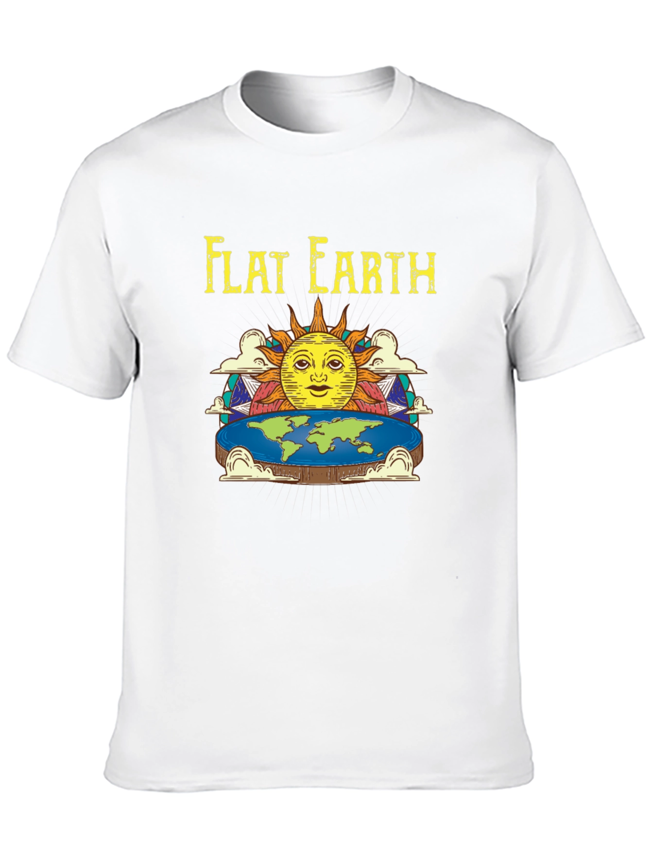 Flat Earth Graphic Tee - Statement T-Shirt