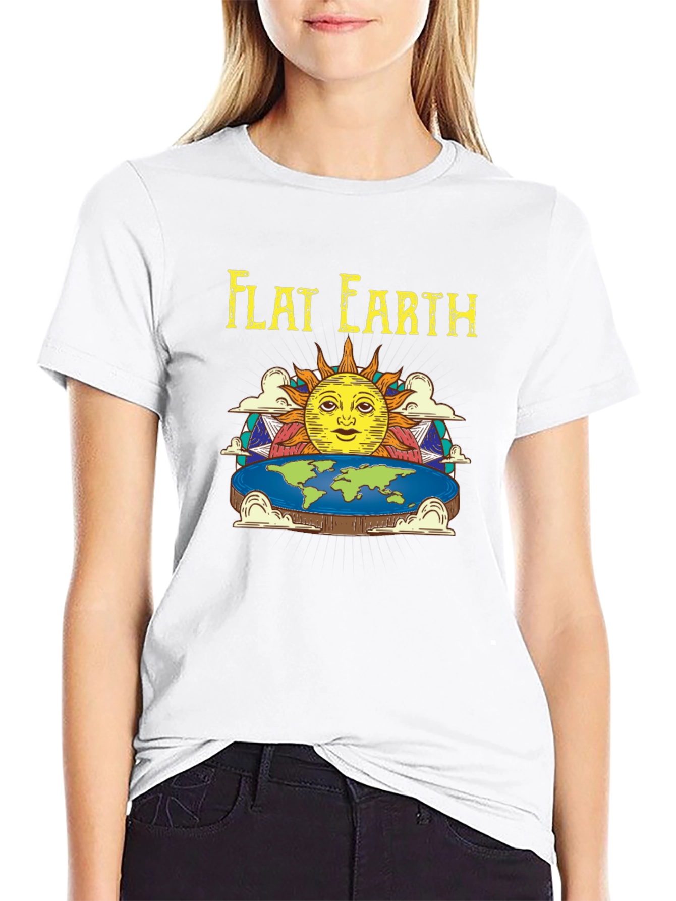 Flat Earth Graphic Tee - Statement T-Shirt