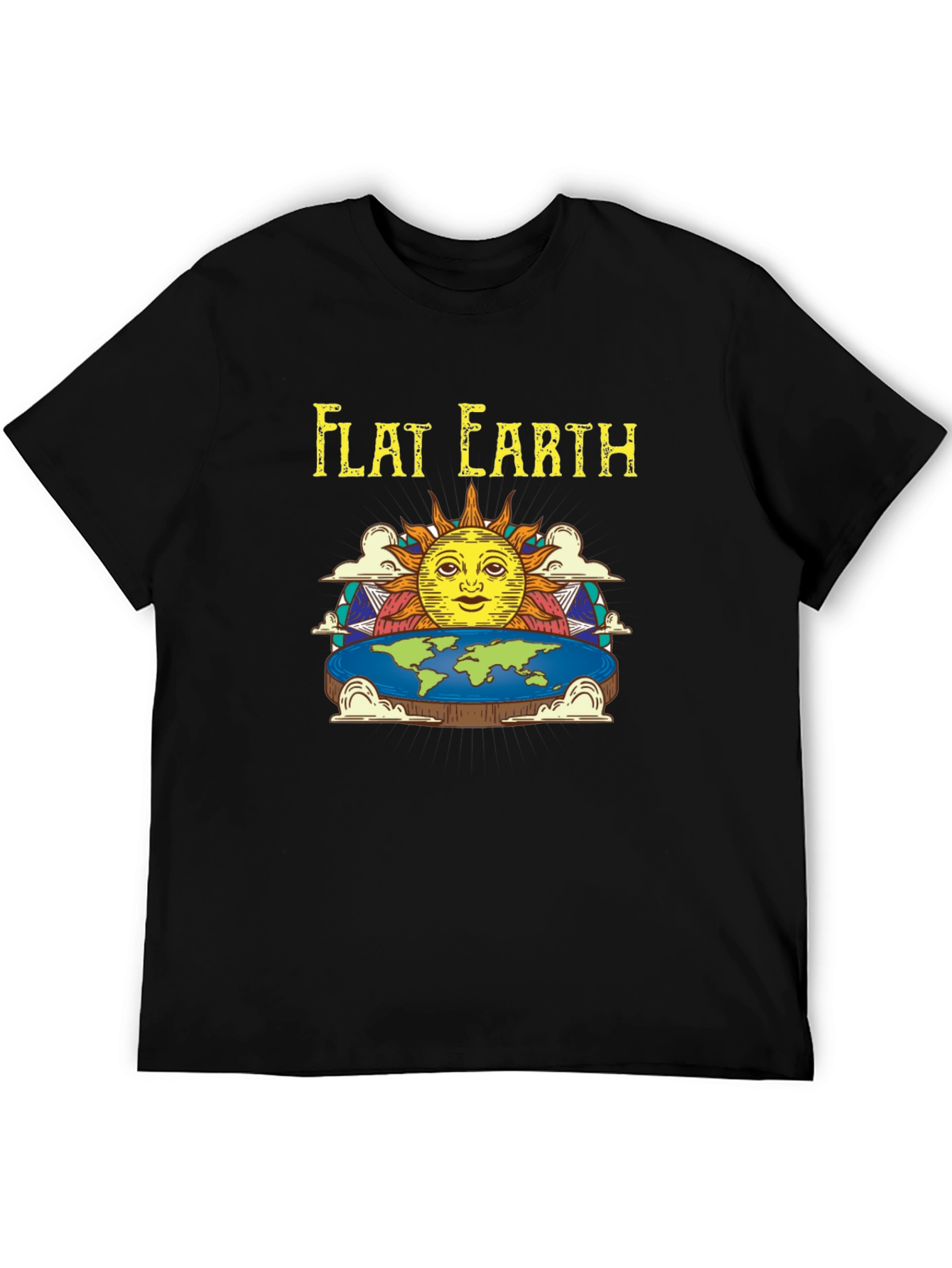 Flat Earth Graphic Tee - Statement T-Shirt