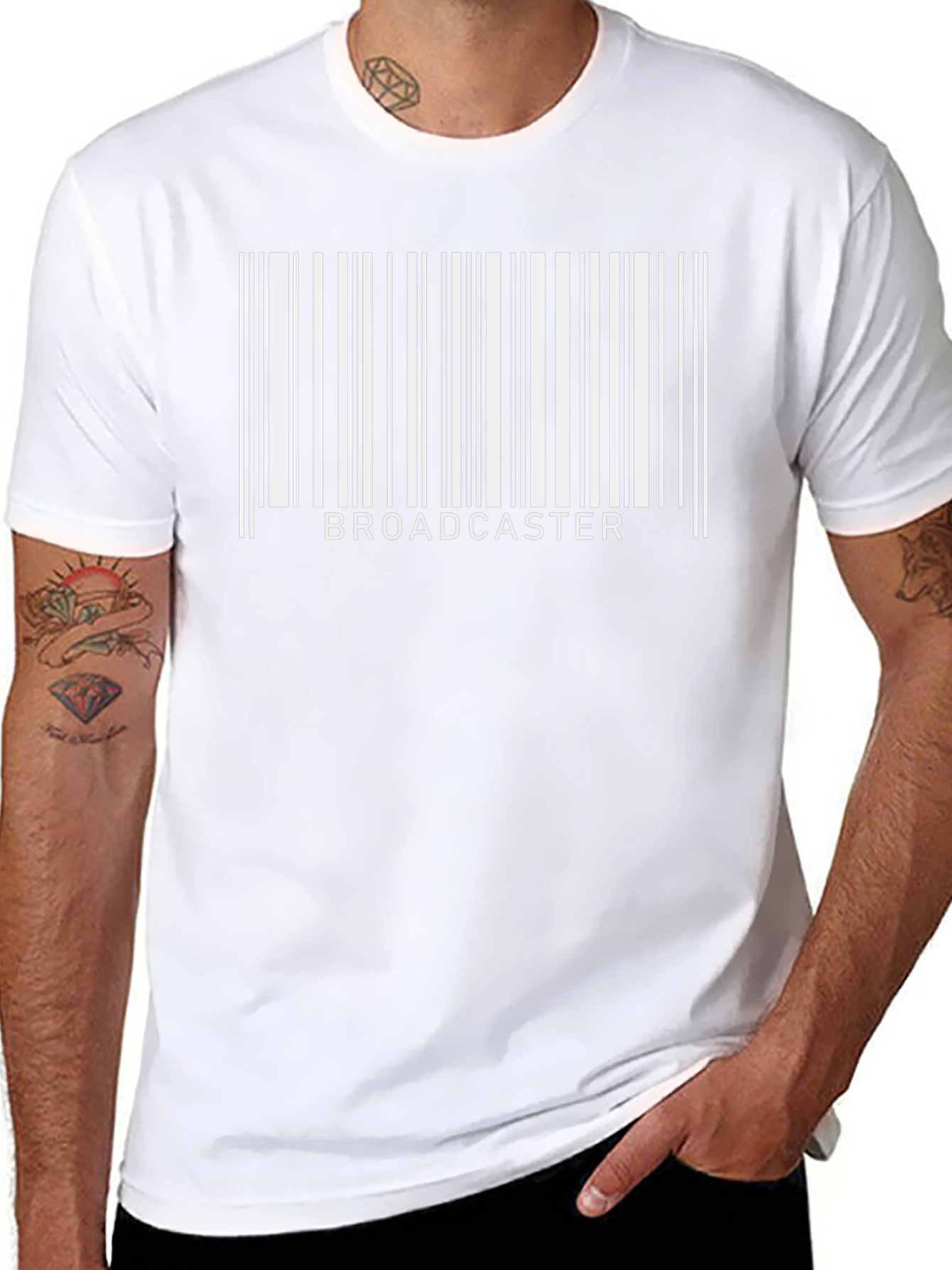 Broadcaster Barcode T-Shirt - Black