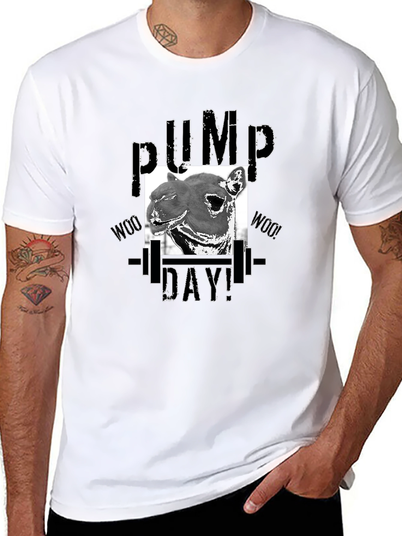 Pump Day Camel T-Shirt - Gym Workout Apparel