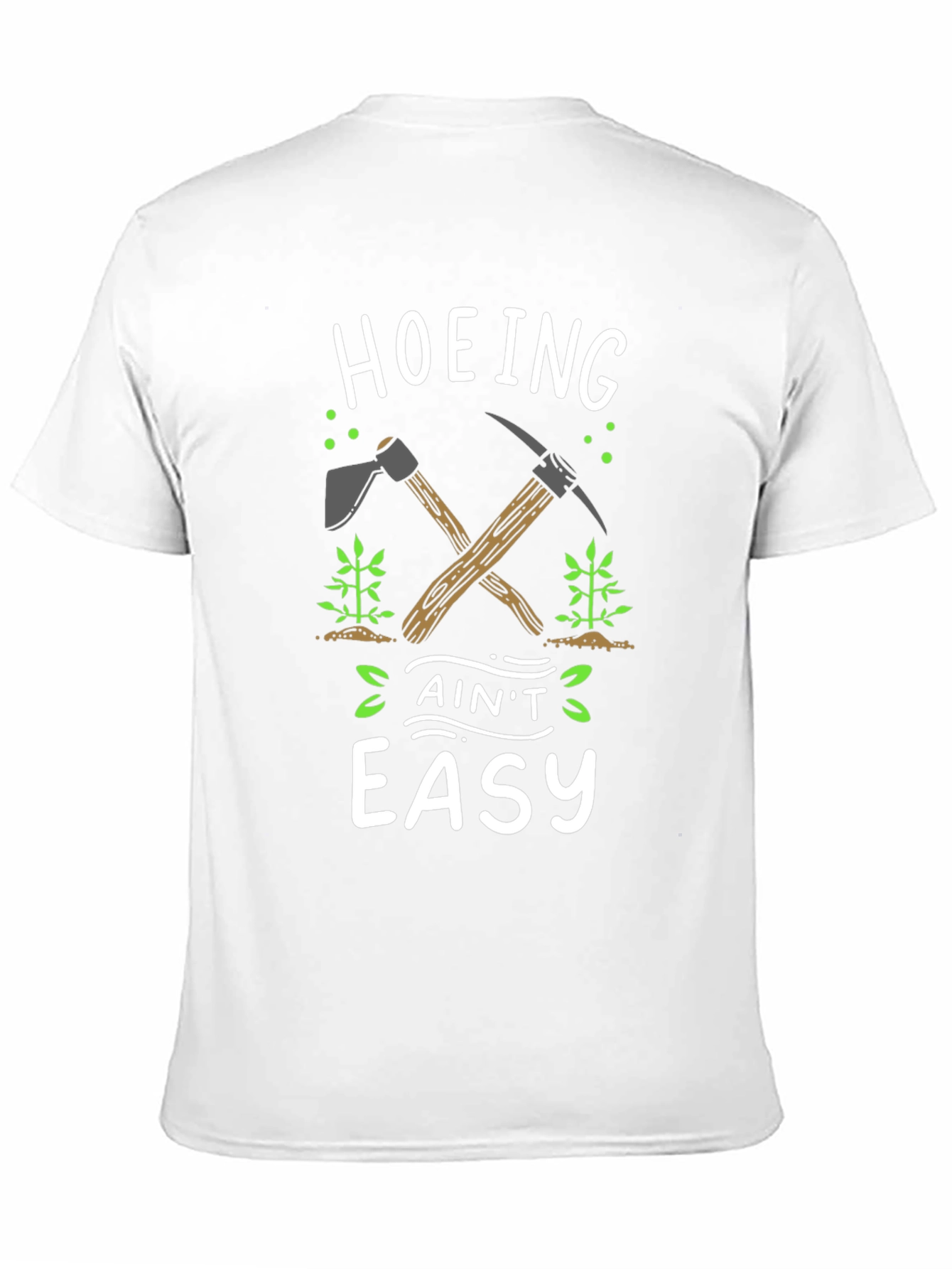 Hoeing Aint Easy Black Graphic T-Shirt