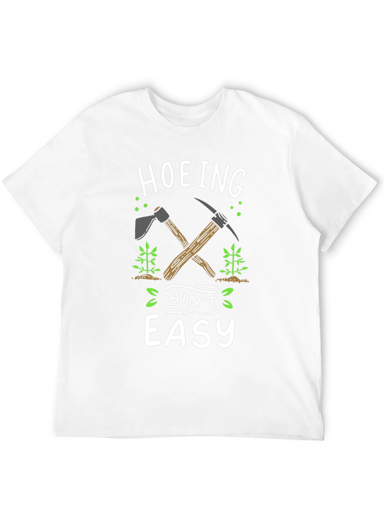 Hoeing Aint Easy Black Graphic T-Shirt
