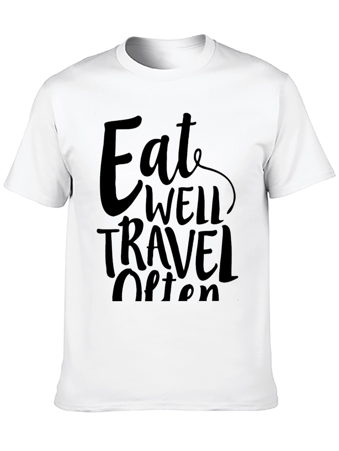 Eat Well Travel Often Black Graphic Tee Shirt