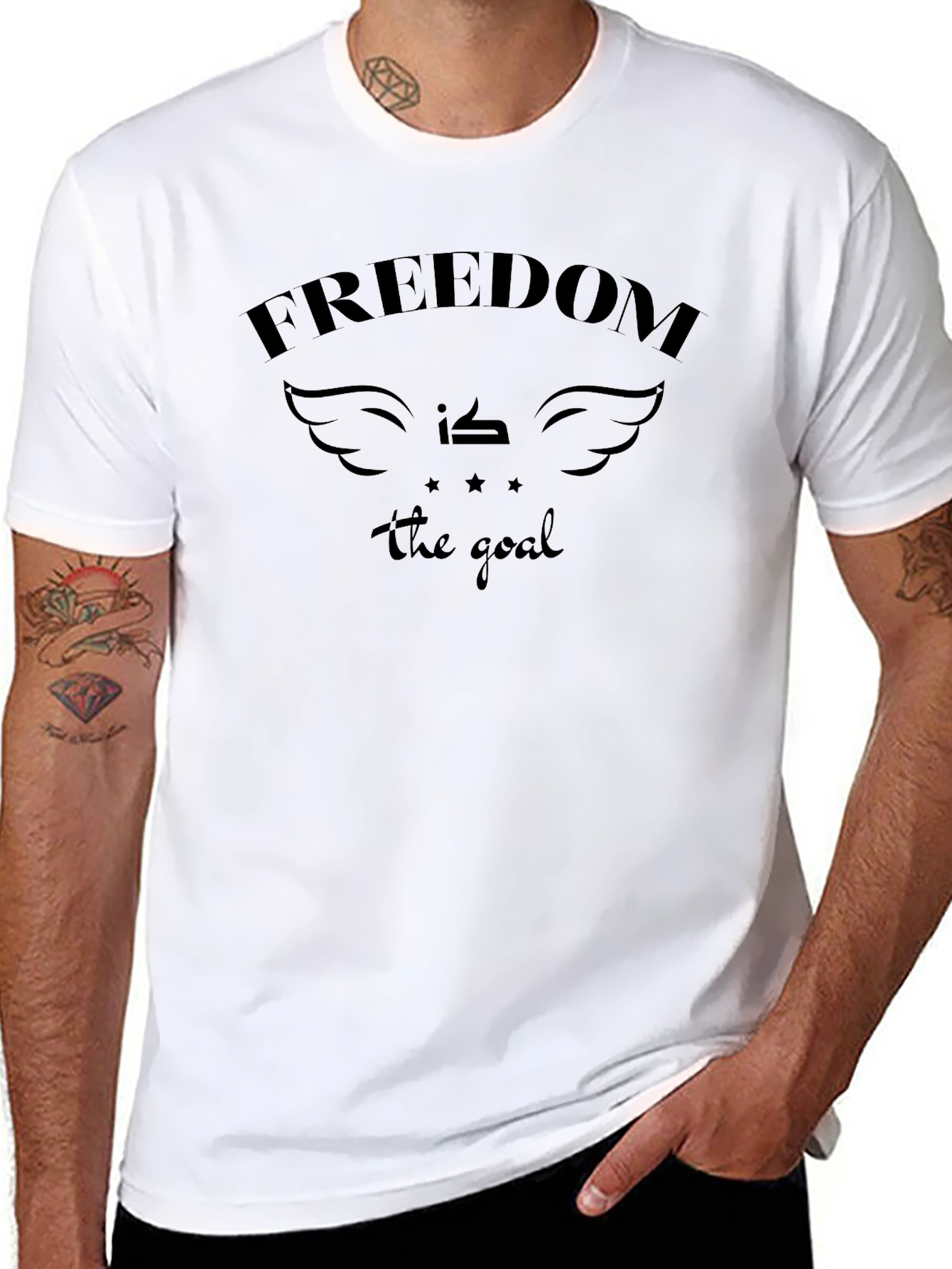 Freedom Is The Goal Black Graphic Tee