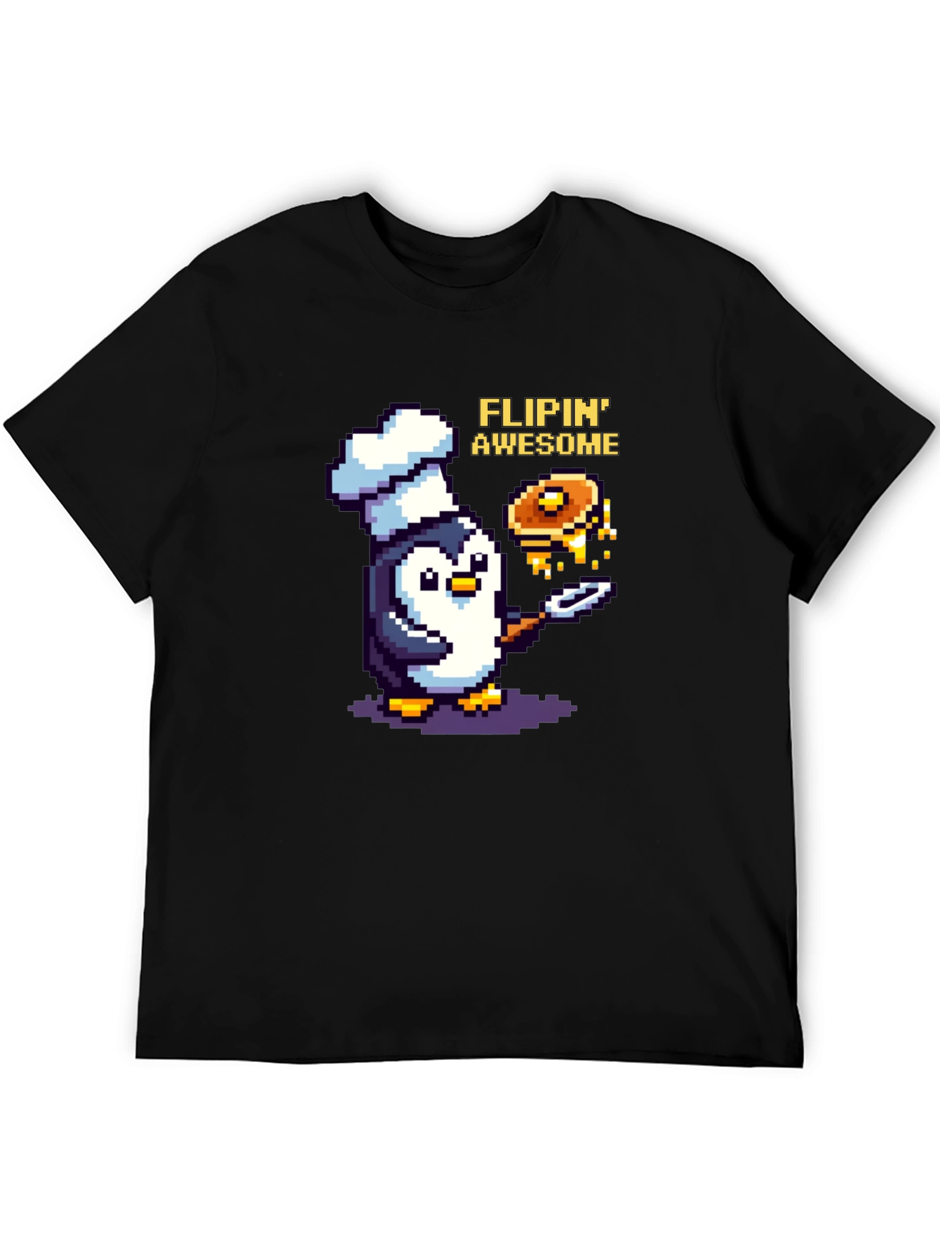 Flippin Awesome Pixel Penguin Chef T-Shirt