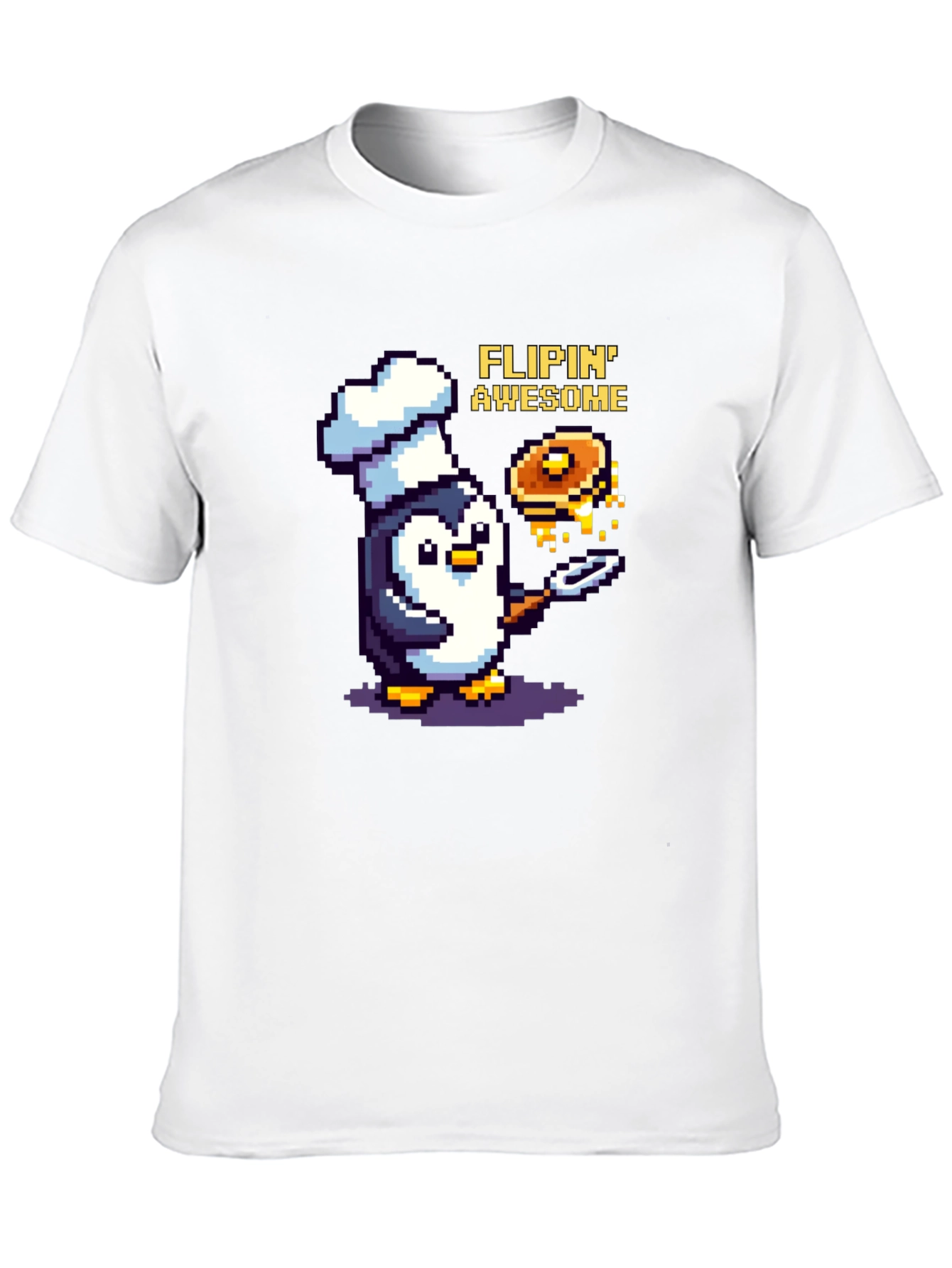 Flippin Awesome Pixel Penguin Chef T-Shirt