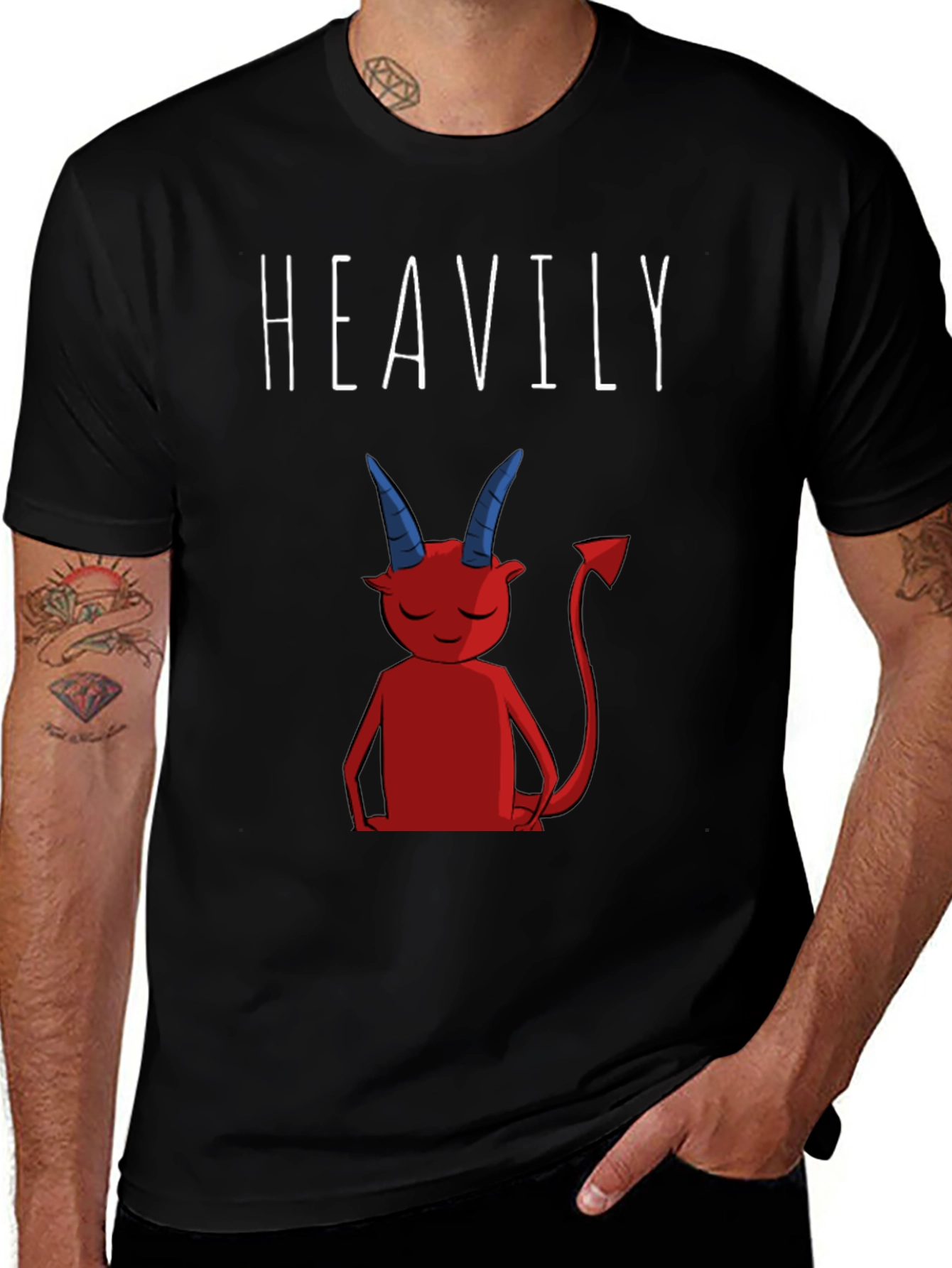 Heavily Devilish Graphic T-Shirt - Black