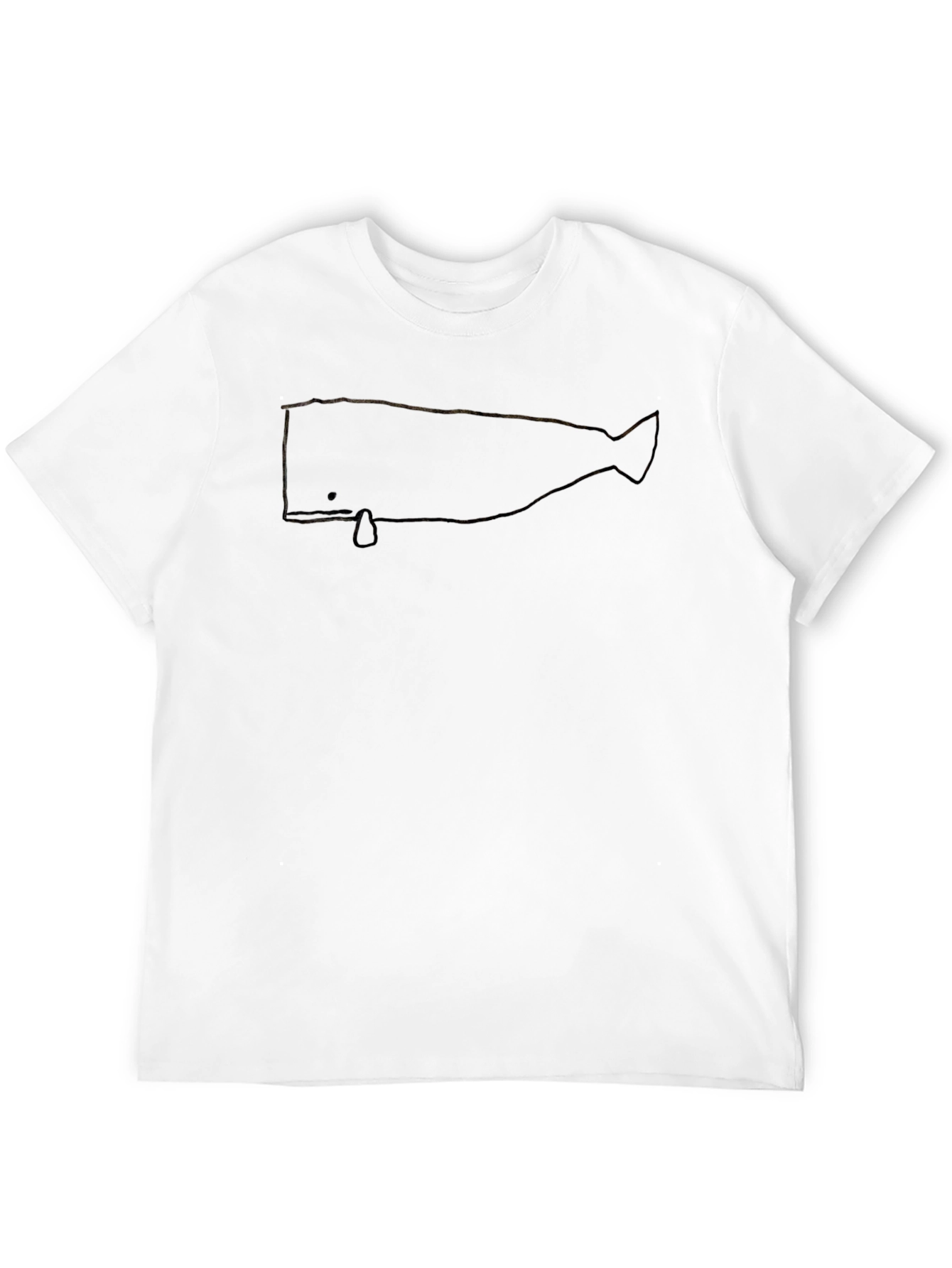 Minimalist Whale Graphic Black Tee