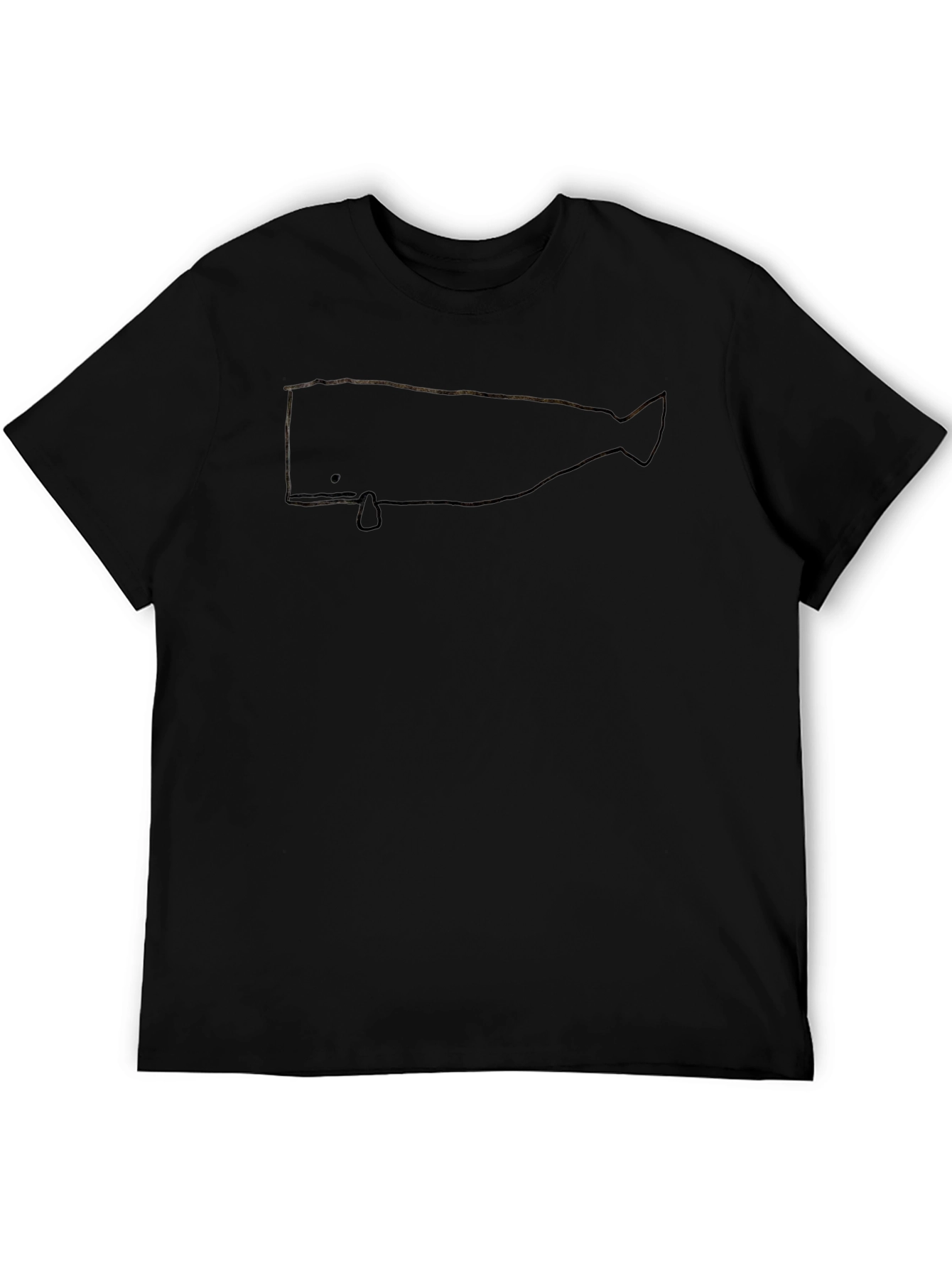 Minimalist Whale Graphic Black Tee