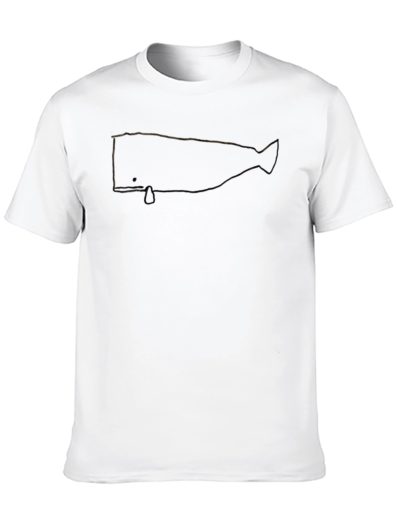 Minimalist Whale Graphic Black Tee