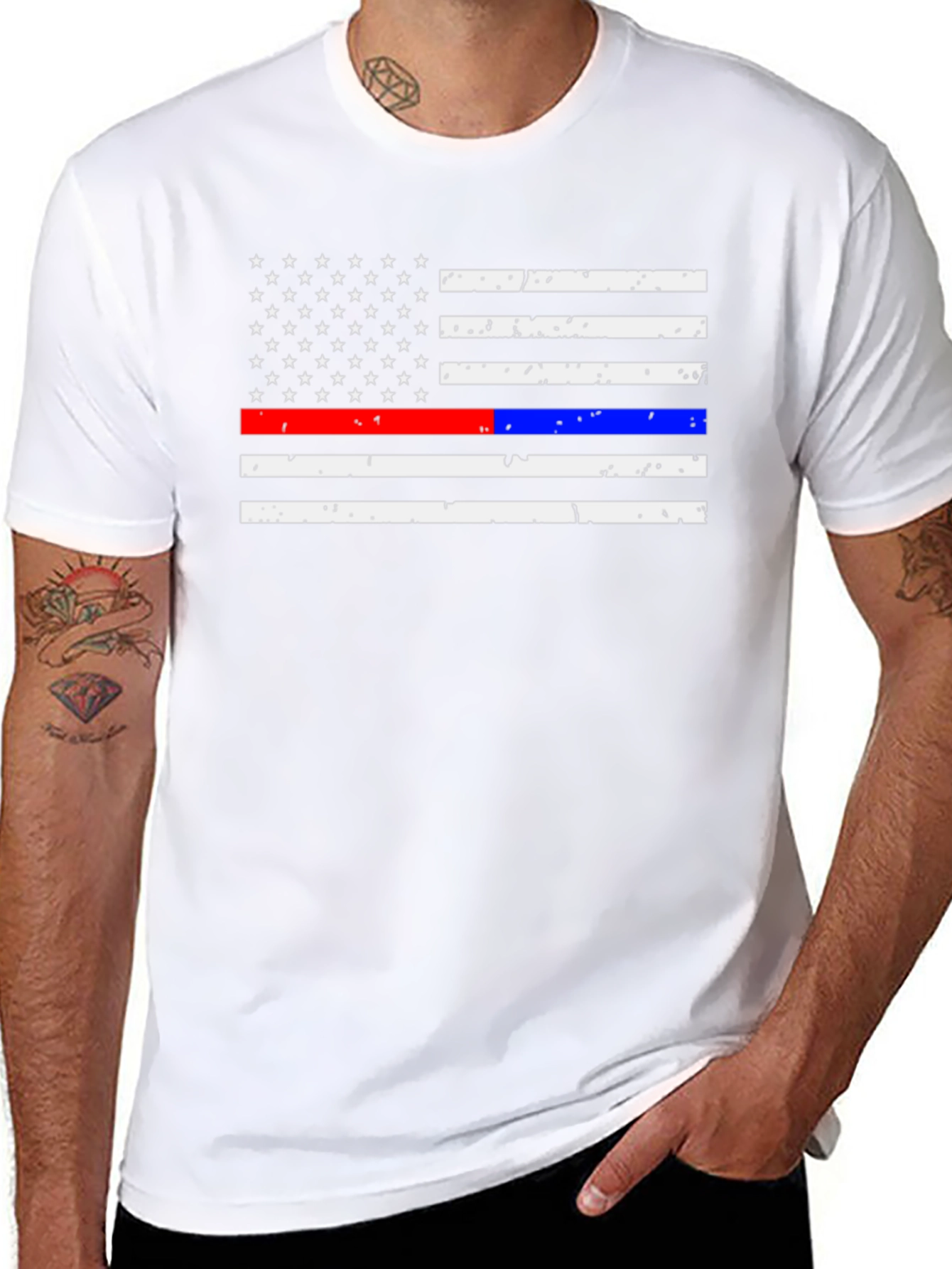 American Flag Thin Line T-Shirt